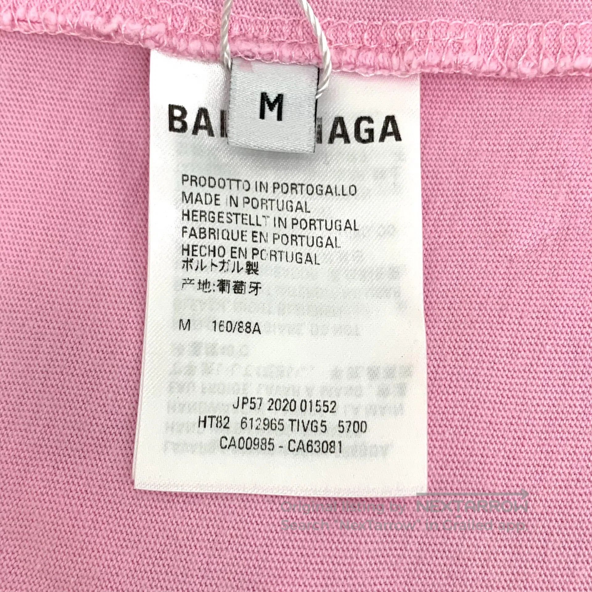 Balenciaga Balenciaga Pink Letter Printed Cotton Crew Neck Short Slee Size US M / EU 48-50 / 2 - 6 Thumbnail