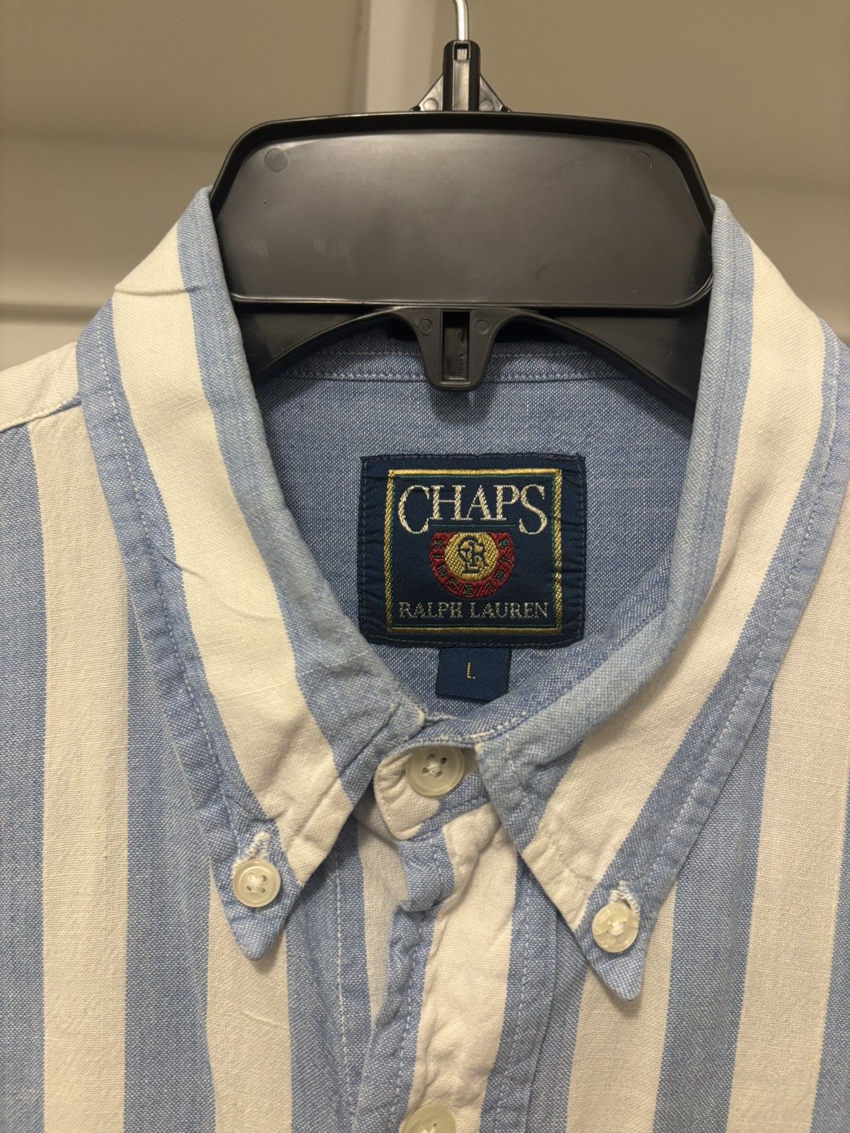 Chaps Ralph Lauren × Vintage Vintage Chaps Ralph Lauren Short Sleeve Striped Button-Up Size US L / EU 52-54 / 3 - 4 Thumbnail