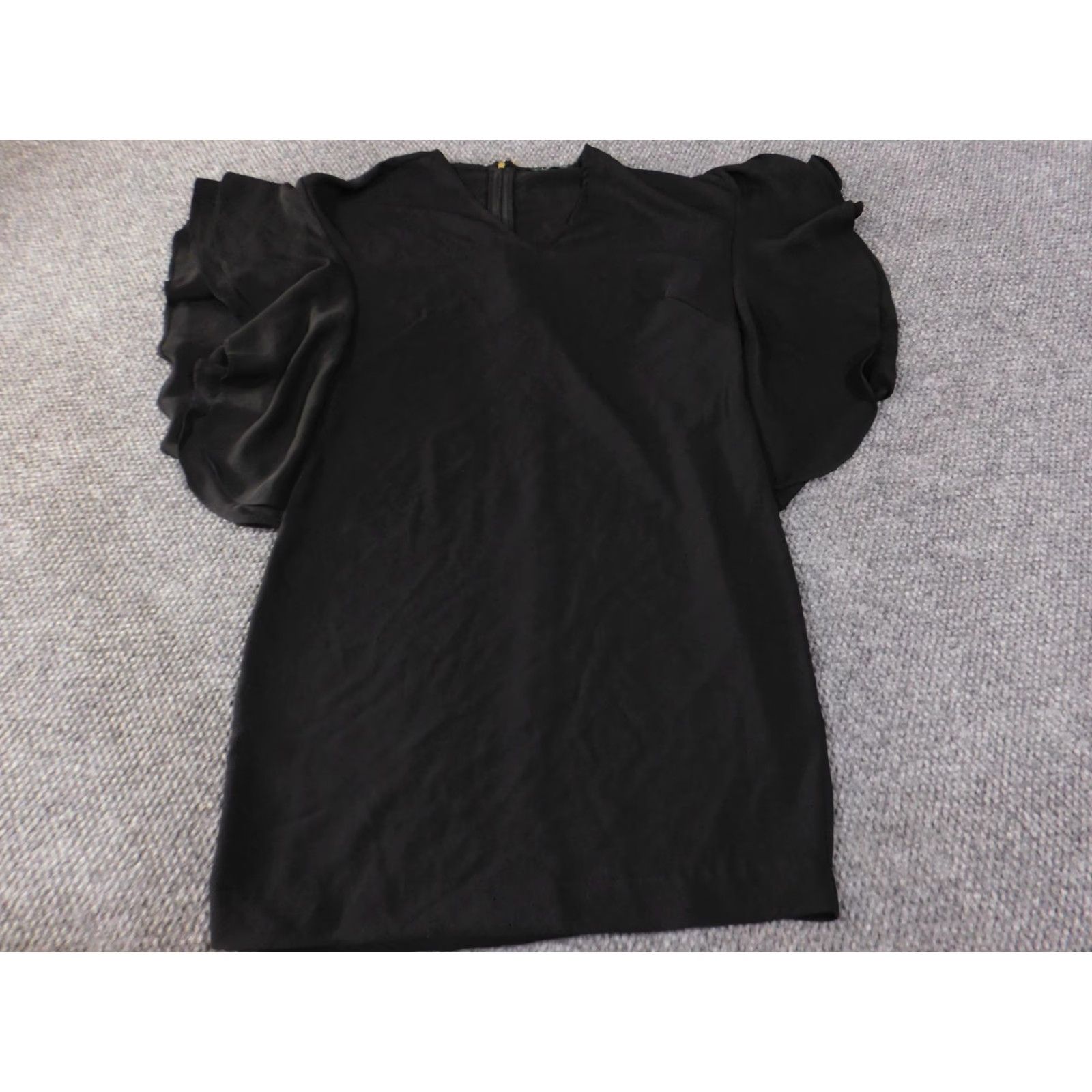 Ralph Lauren Lauren Ralph Lauren Dress Womens 12 Black Flutter Ruffle Sleeve Shift Cocktail Size XL / US 12-14 / IT 48-50 - 3 Thumbnail