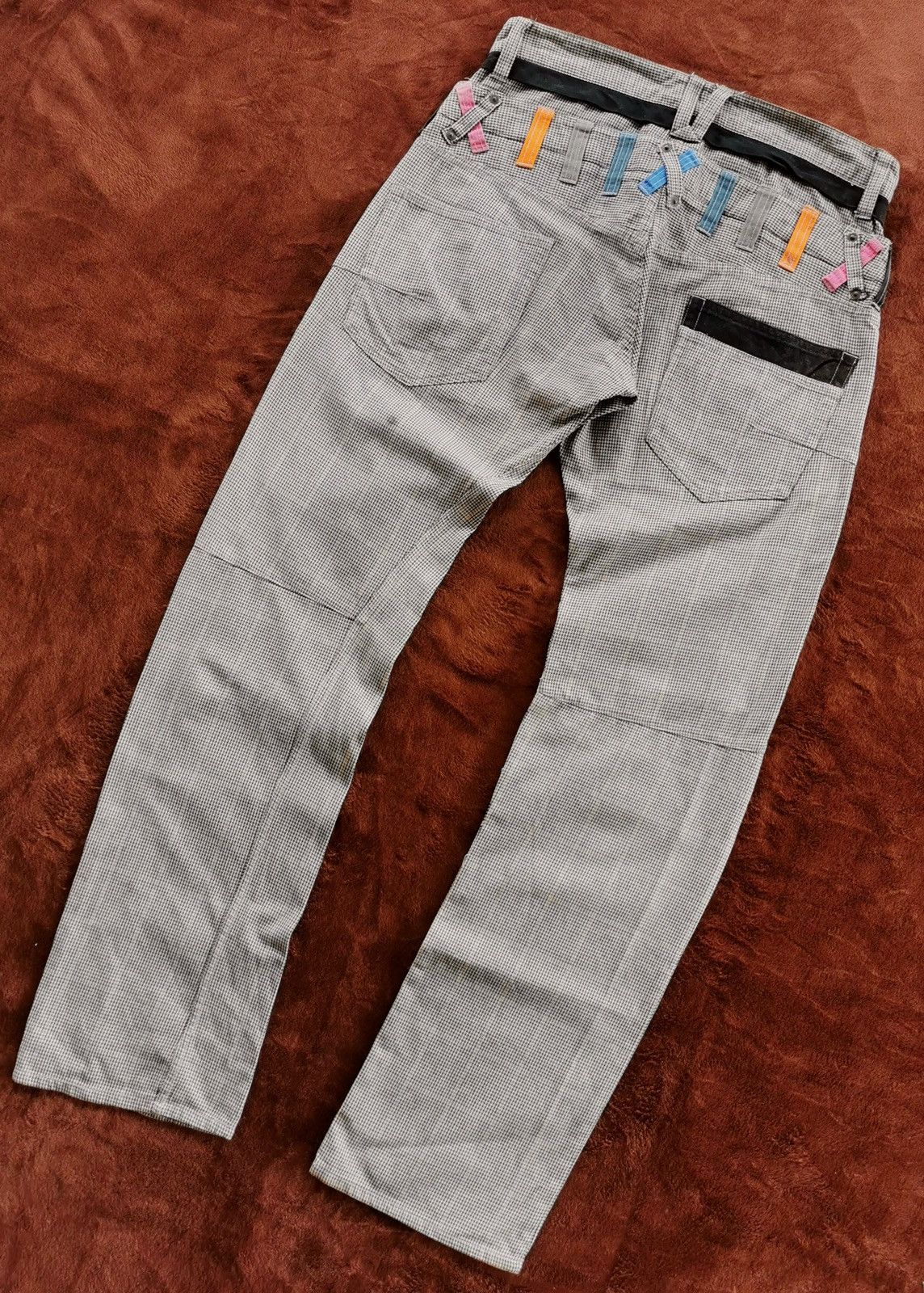 5351 POUR LES HOMMES Double-waist Root Three rainbow checkered pants Size US 32 / EU 48 - 2 Thumbnail