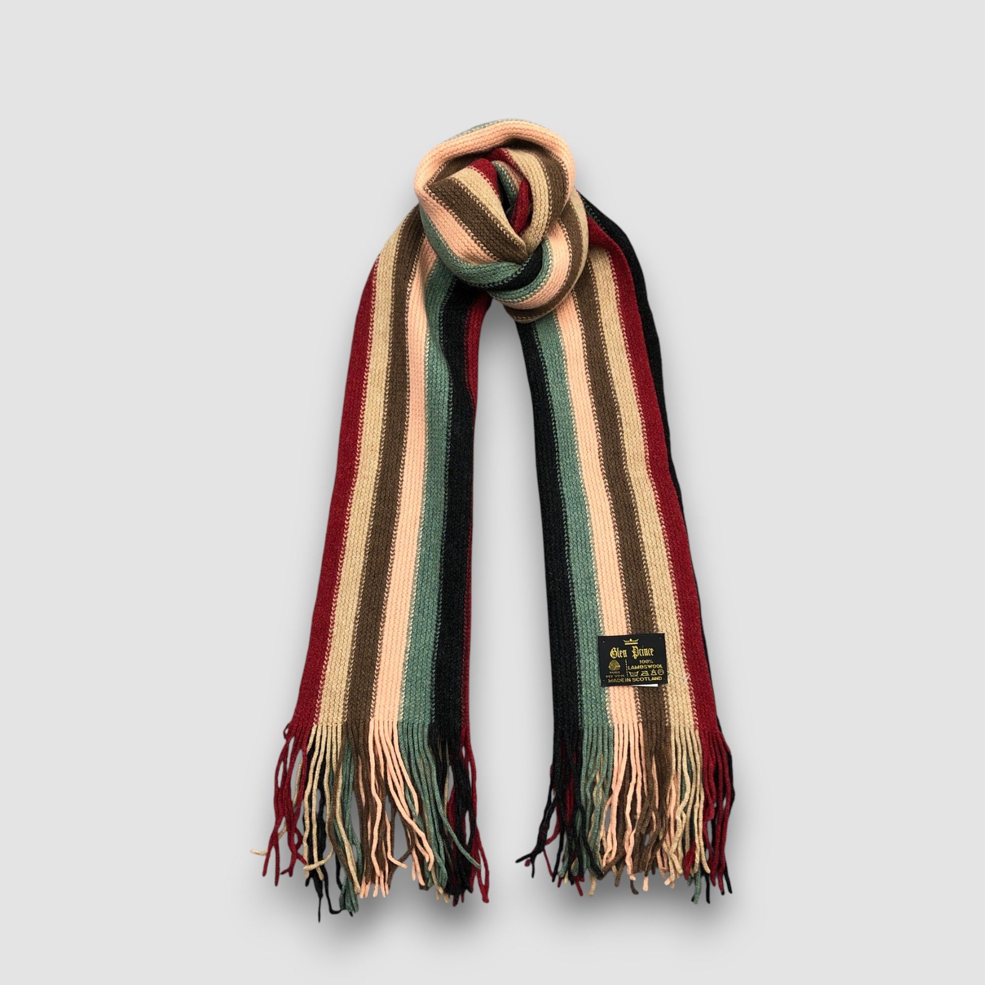 Japanese Brand Vintage Glen Prince Scarf Muffler Knit Wool Winter Scarves Size ONE SIZE - 1 Thumbnail