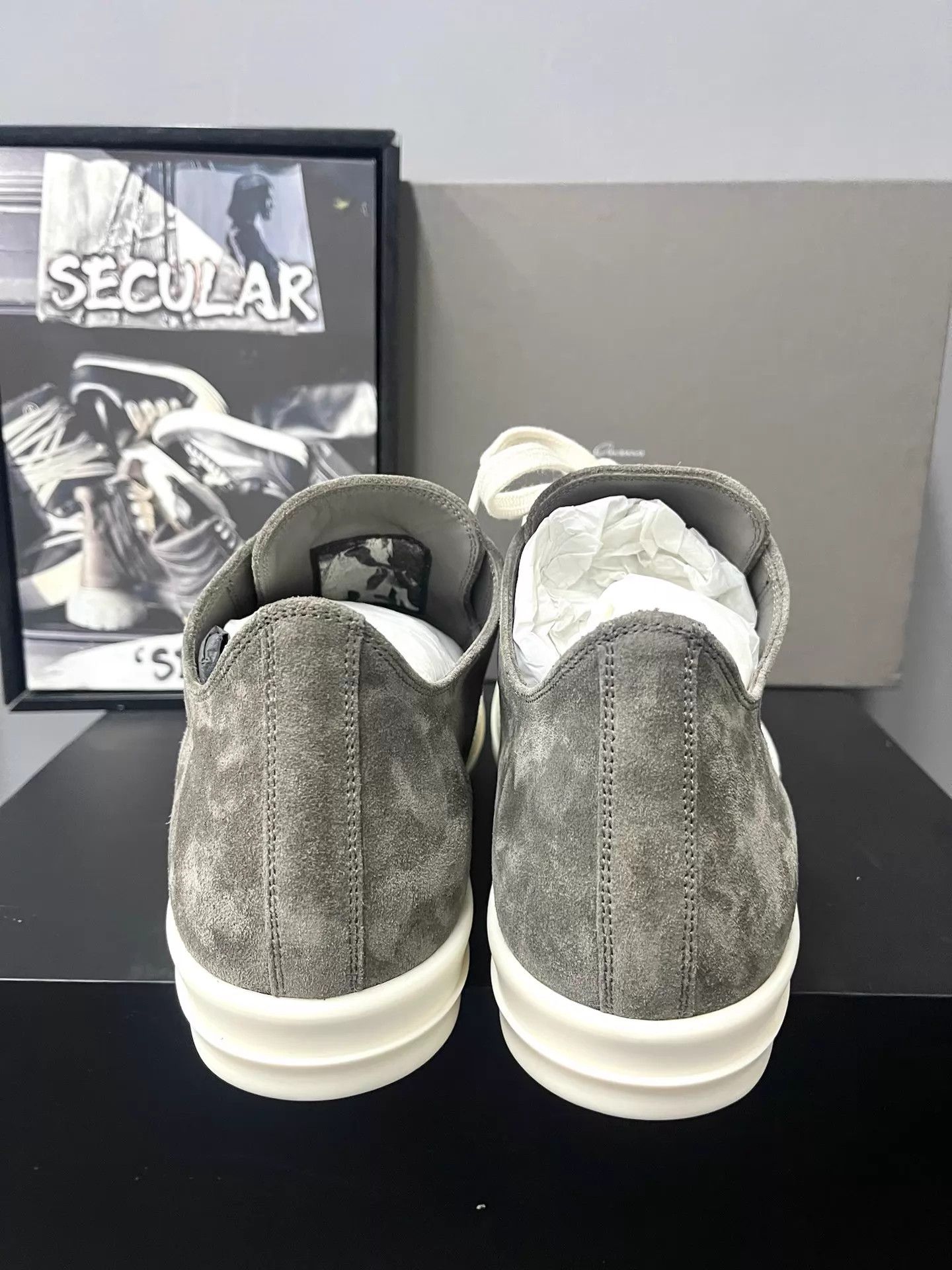 Rick Owens Rick Owens 26SS Light Grey Suede Low Sneakers K34 Size US 7 / EU 40 - 3 Thumbnail