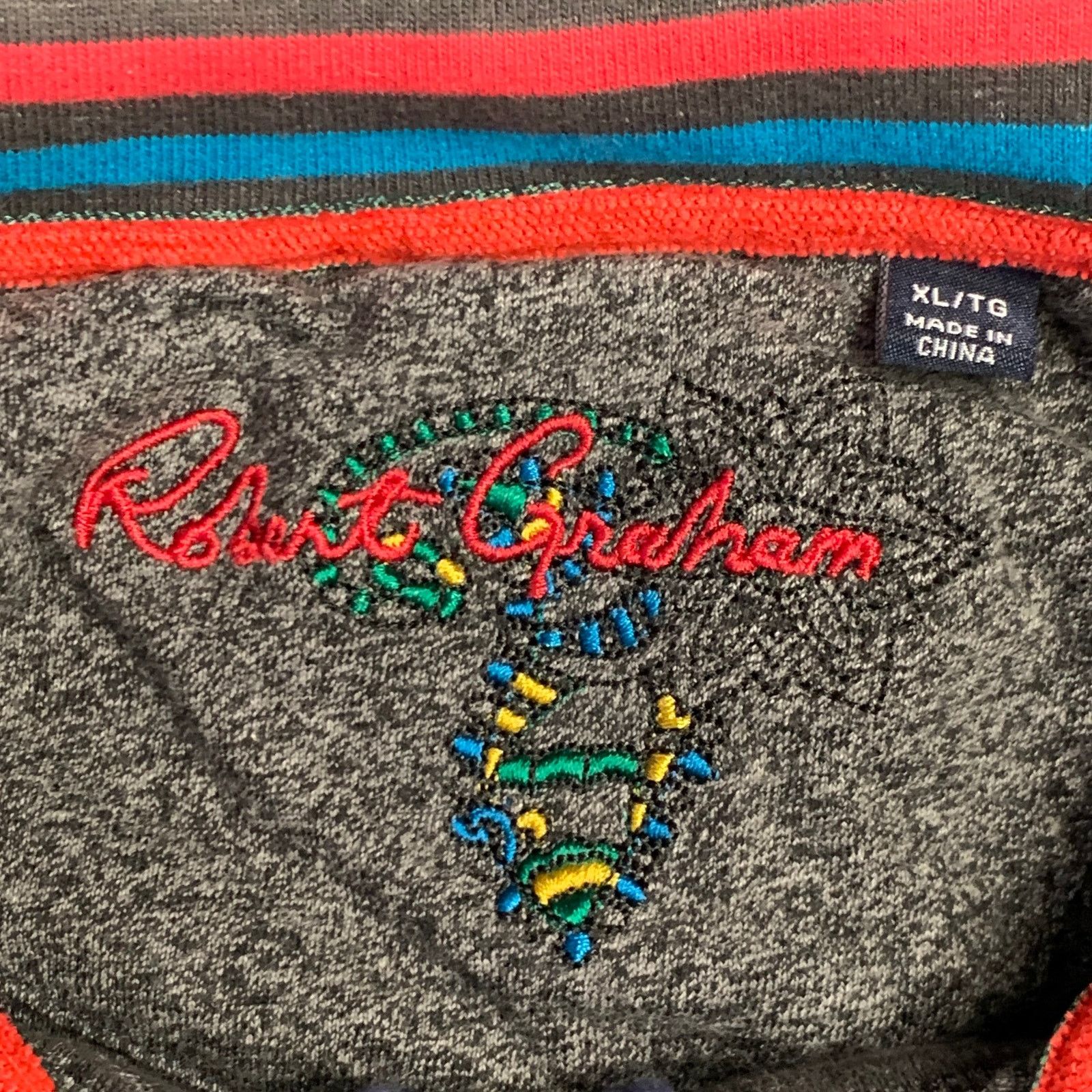 Robert Graham Size XL Blue Charcoal Waffle Knit Cotton Half Zip Sweater Size US XL / EU 56 / 4 - 4 Thumbnail