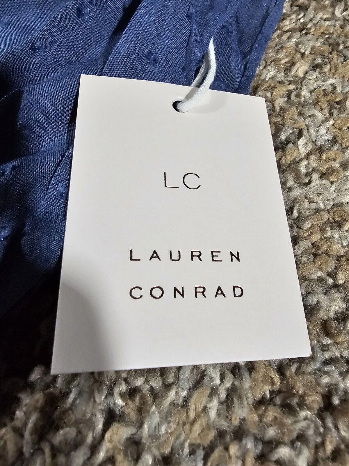 Designer Lauren Conrad Pleat Neck Top 420 Denim Flare Medium NWT Size M / US 6-8 / IT 42-44 - 3 Thumbnail