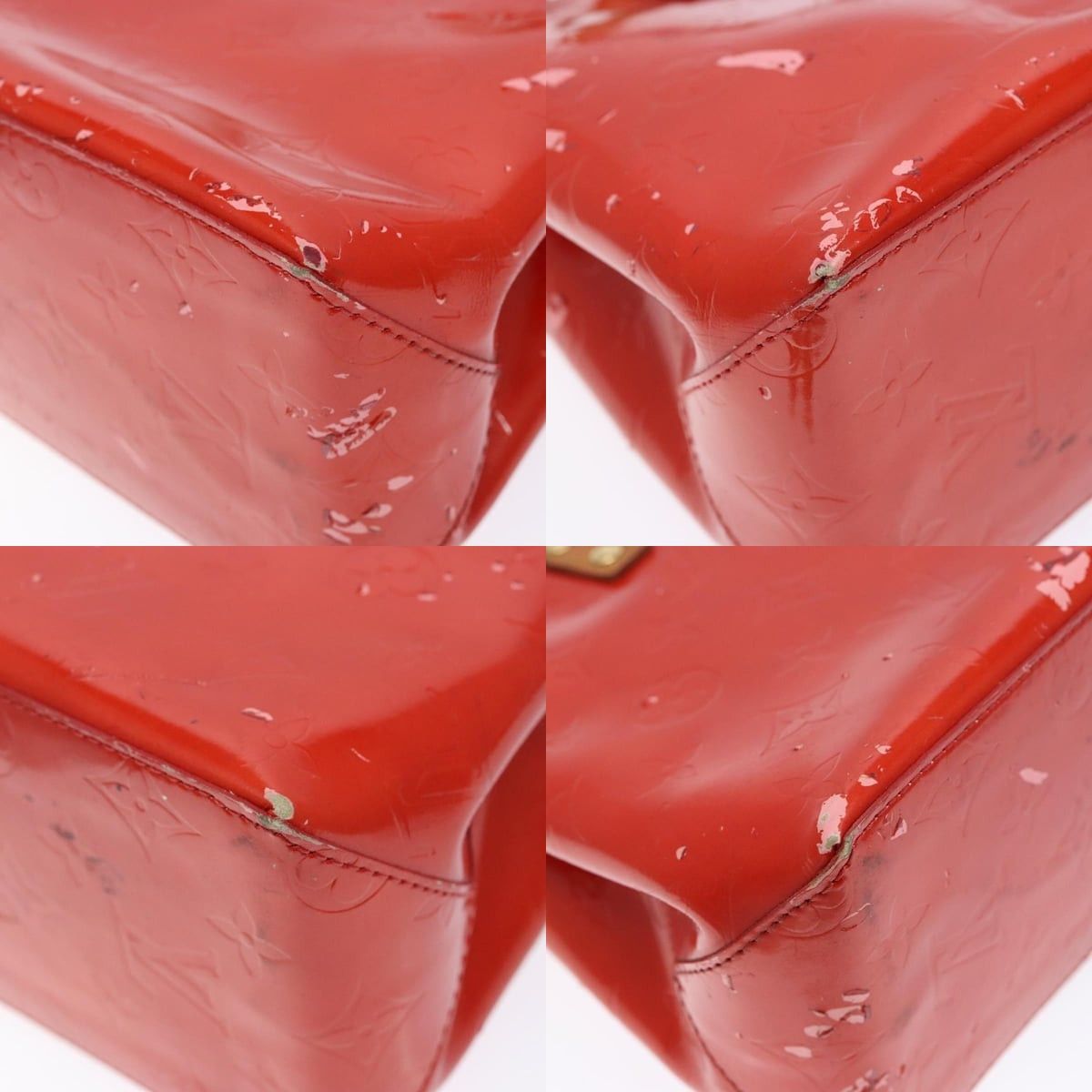 Louis Vuitton LOUIS VUITTON Monogram Vernis Reade PM Hand Bag Red Rouge Size ONE SIZE - 10 Thumbnail