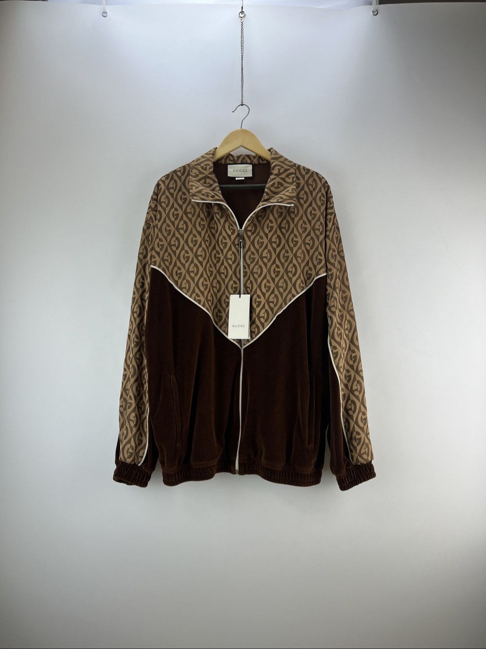 Gucci Gucci Monogram Velour Track Jacket Size XL Size US XL / EU 56 / 4 - 1 Thumbnail