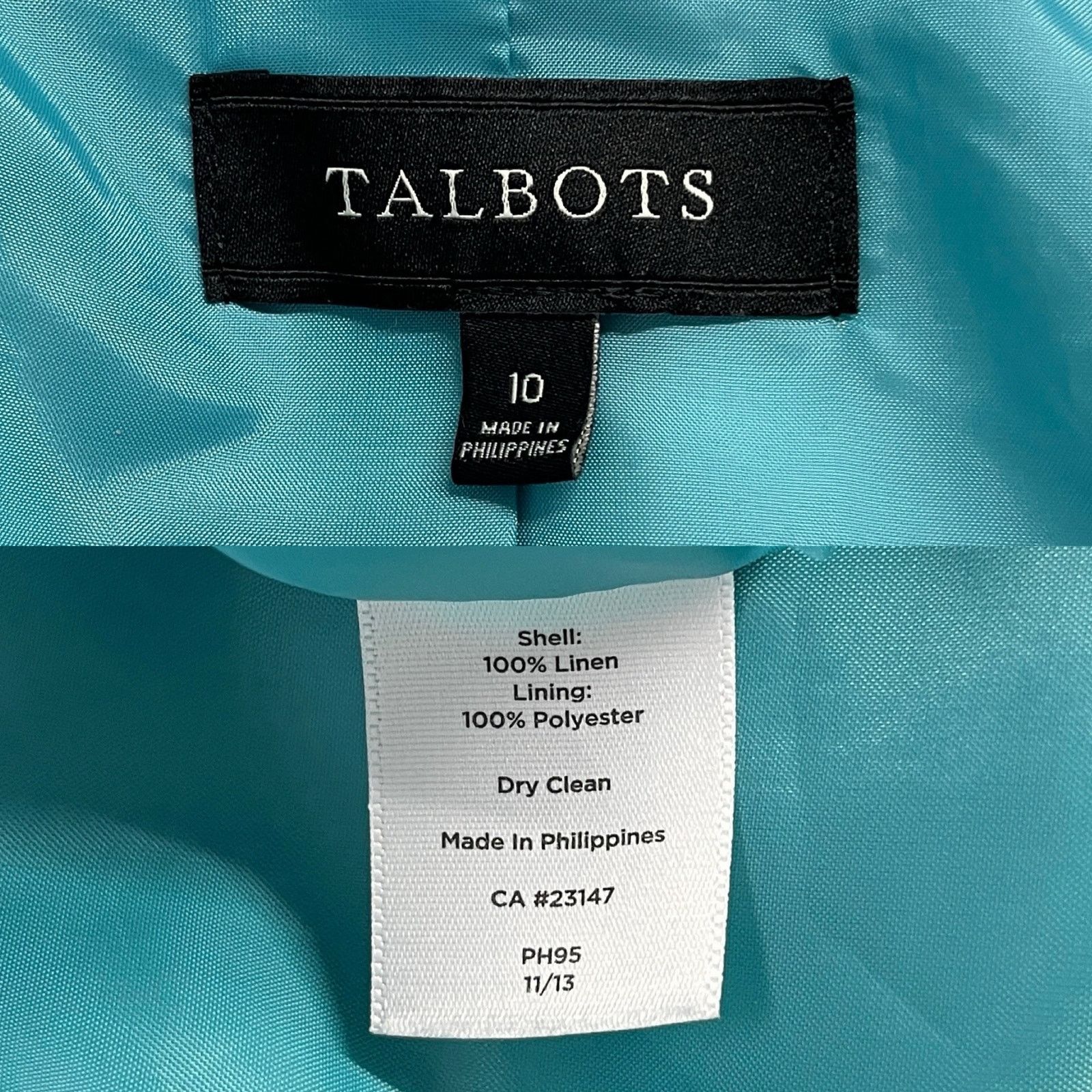 Other Talbots Linen Blazer 10 Turquoise Lined Pockets Open Classic Size L / US 10 / IT 46 - 10 Thumbnail