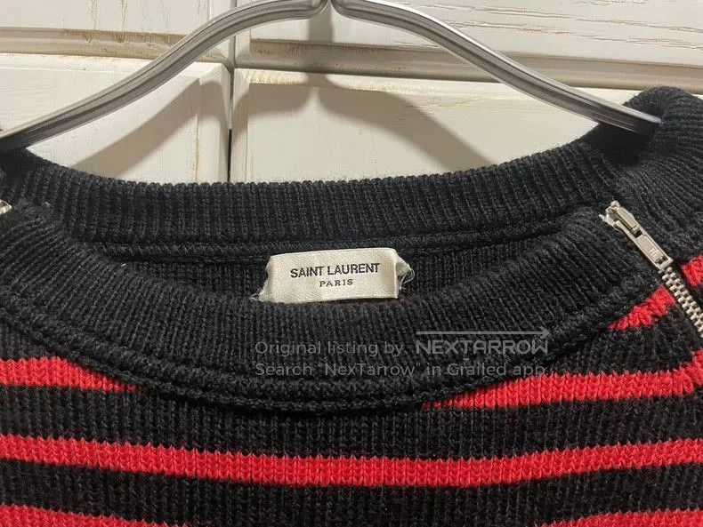 Saint Laurent Paris Saint Laurent Red Black Stripe Sweater. Size US S / EU 44-46 / 1 - 2 Thumbnail