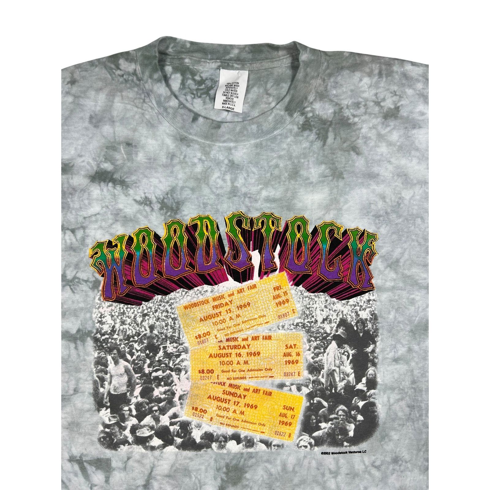 Band Tees × Vintage Vintage 2002 Woodstock 1969 ticket stub concert tie dye tee Size US XL / EU 56 / 4 - 2 Thumbnail