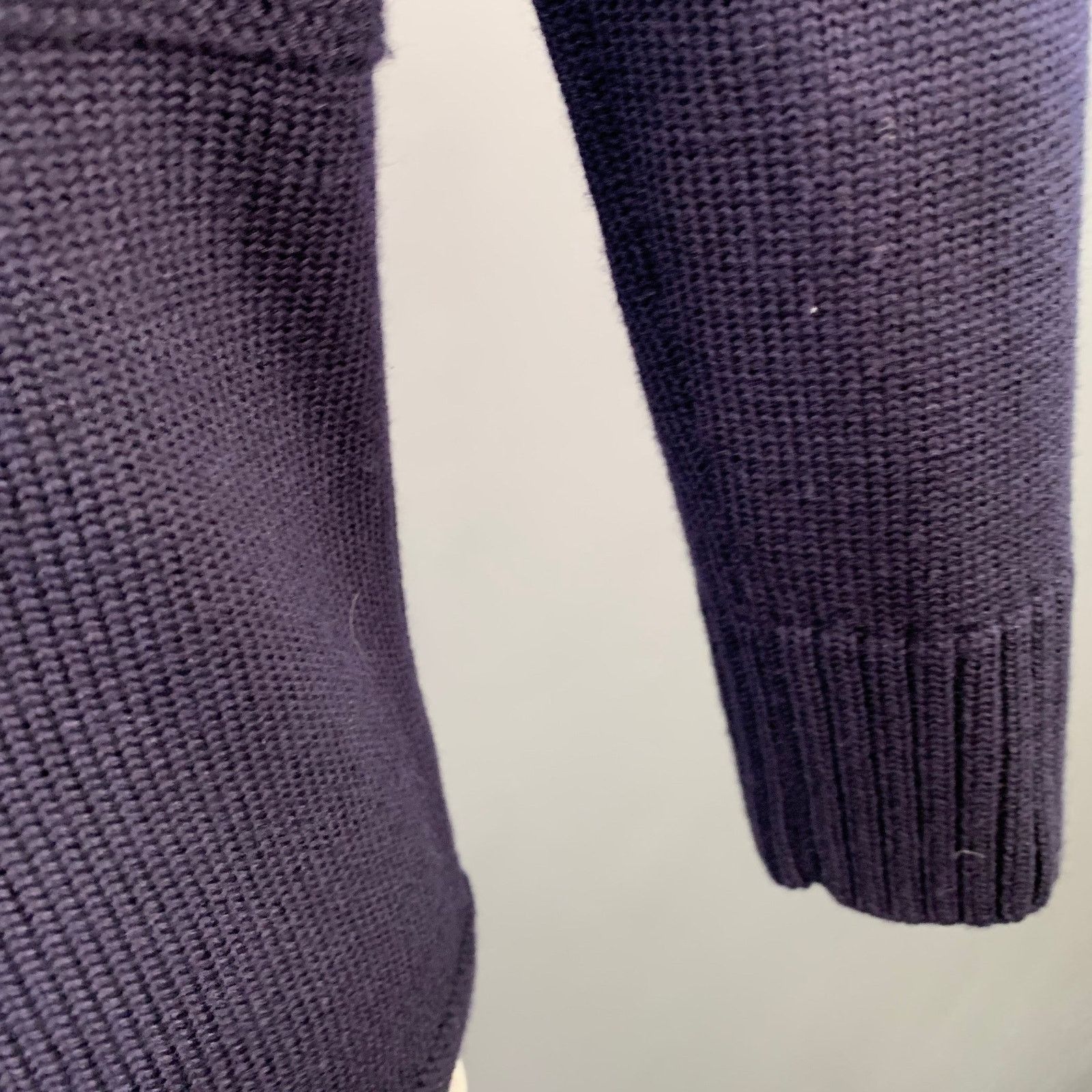 Burberry Prorsum BURBERRY PRORSUM Navy Knit Virgin Wool Scoop Neck Sweater Size US XL / EU 56 / 4 - 6 Thumbnail