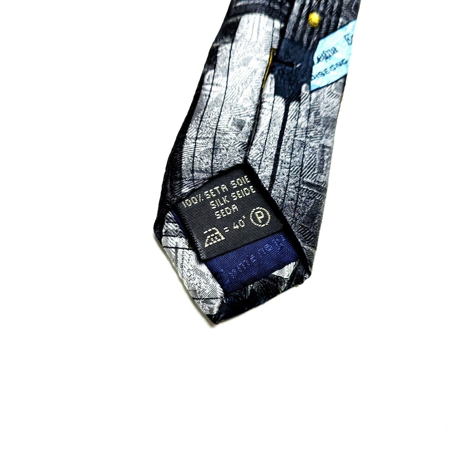 Ermenegildo Zegna Ermenegildo Zegna Tie Gray Print Novelty Print Short Wide Size ONE SIZE - 4 Thumbnail