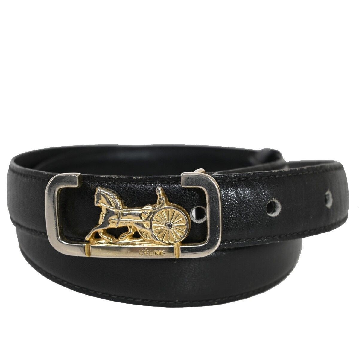 image of Celine Céline Horse Carriage Belt in Black, Women's