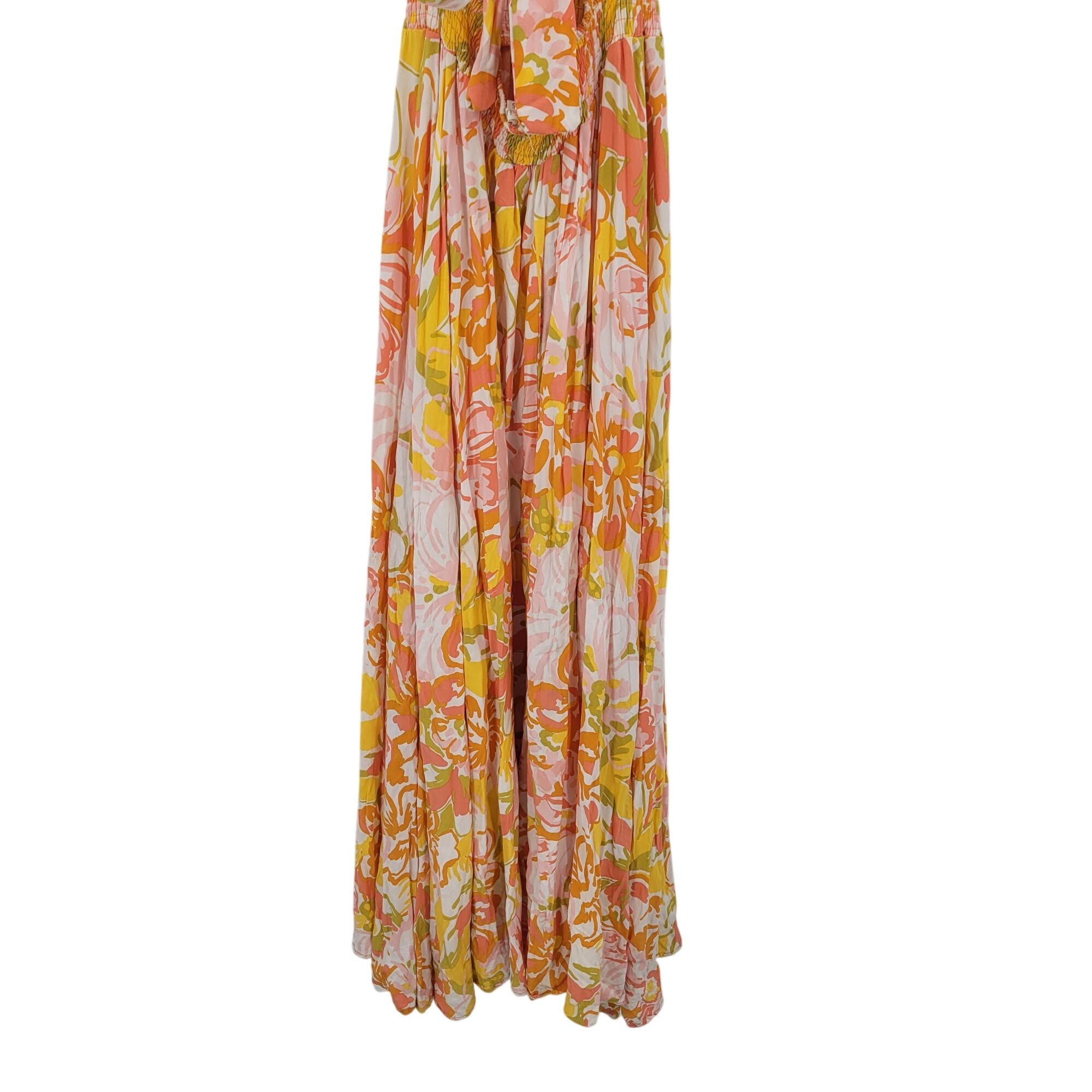 Anthropologie Abel The Label Sz S Pink Orange Floral Tie Cutout Halter Max Size S / US 4 / IT 40 - 12 Thumbnail