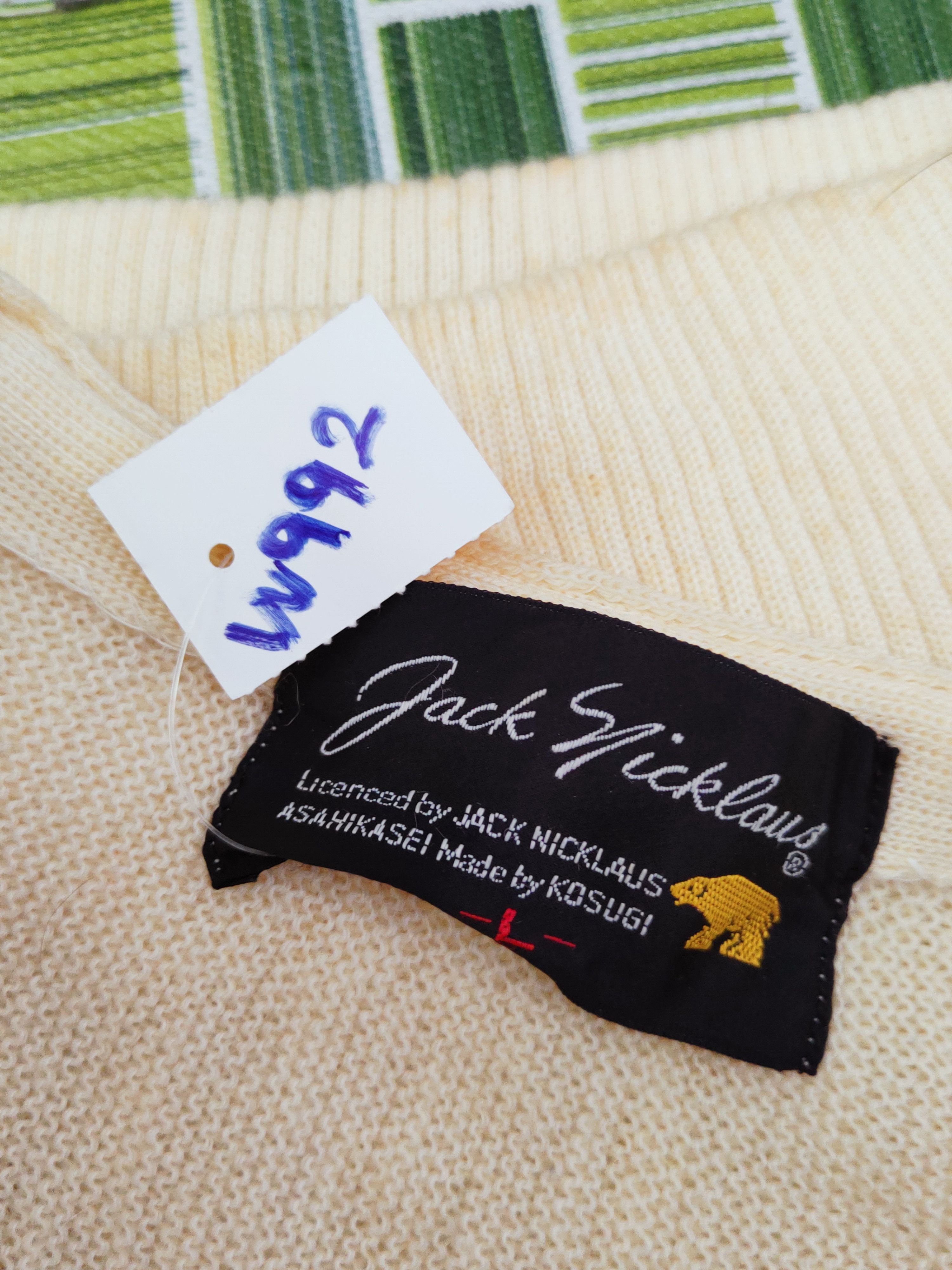 Japanese Brand DL Jack Nicklaus Ivory Knitwear Cardigan #W992 Size US L / EU 52-54 / 3 - 13 Thumbnail