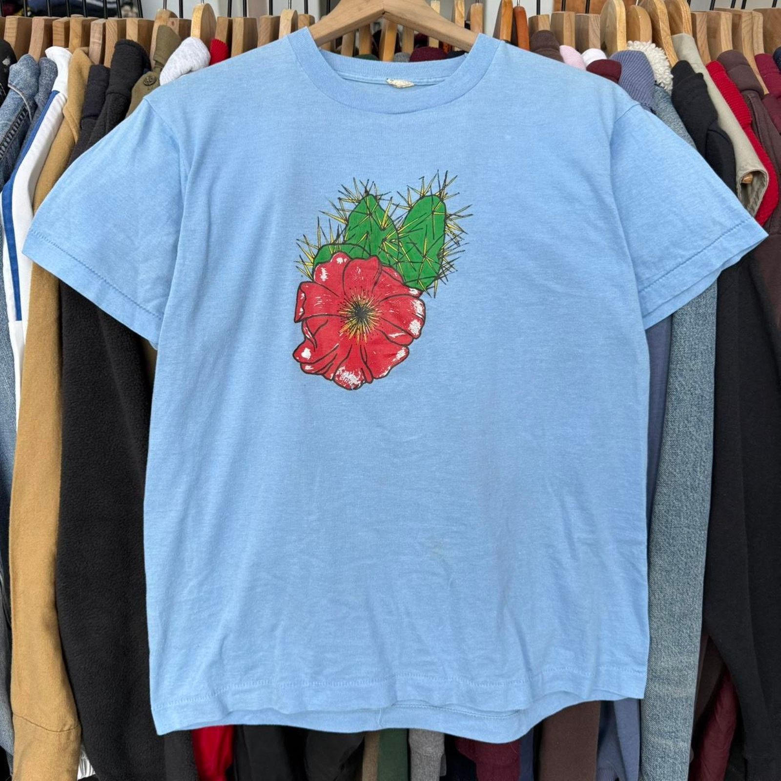Other Vintage 80s or 90s Cactus Prickly Pear T-Shirt Blue Size US L / EU 52-54 / 3 - 1 Thumbnail