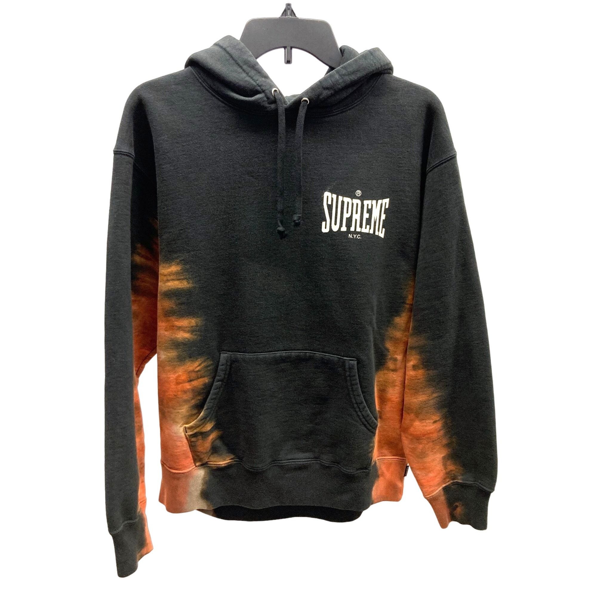 Image of Supreme Black/orange Tie Dye Hoodie, Men's (Size Small)