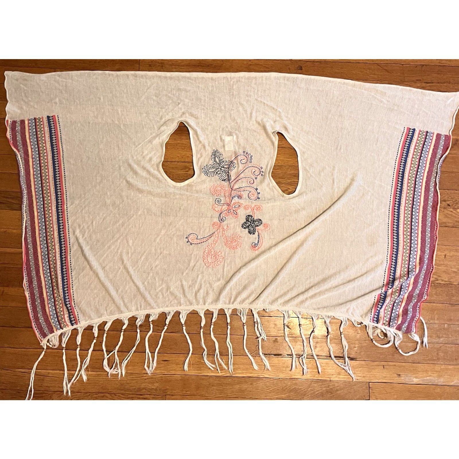 Anthropologie Anthropologie Lulumari Open Cardigan Sweater Women’s M / L White Bohemian Embroidered Sleeveless V-Neck Knit Cardigan Casual Travel Size L / US 10 / IT 46 - 4 Thumbnail
