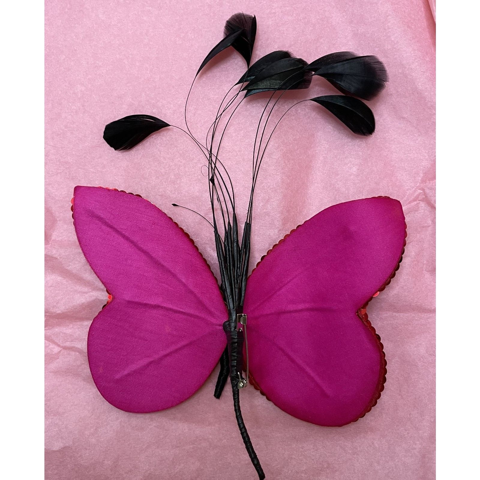 Emanuel Ungaro Emanuel Ungaro Red Sequin Butterfly Brooch NEW BOX Feathers Size ONE SIZE - 4 Thumbnail
