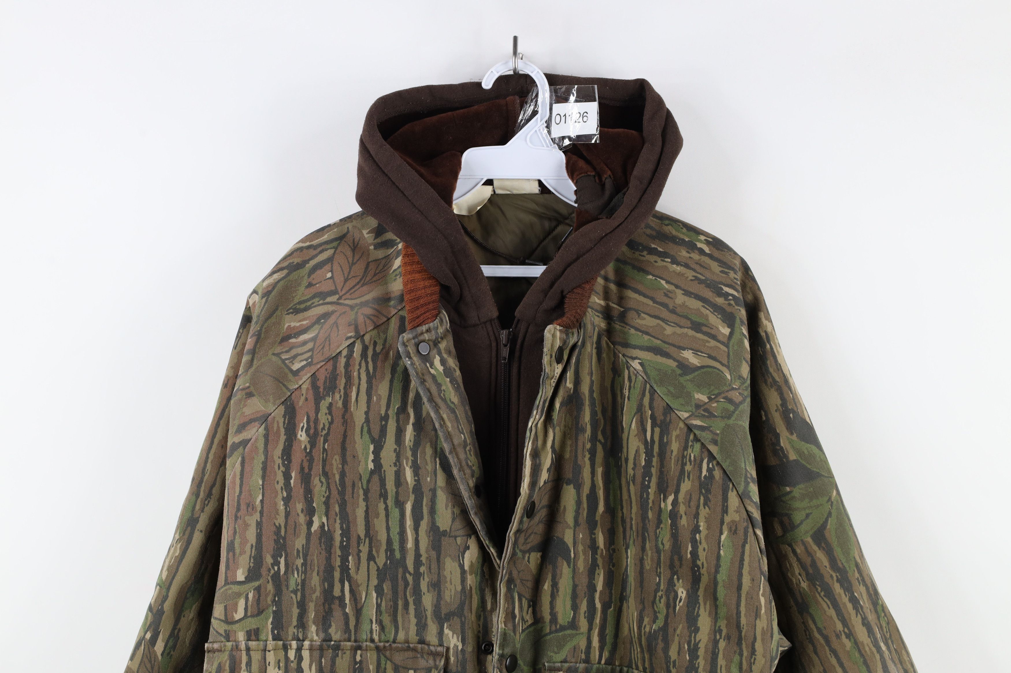 Vintage Vintage 80s 90s Duxbak Camouflage Hooded Bomber Jacket Size US L / EU 52-54 / 3 - 2 Thumbnail