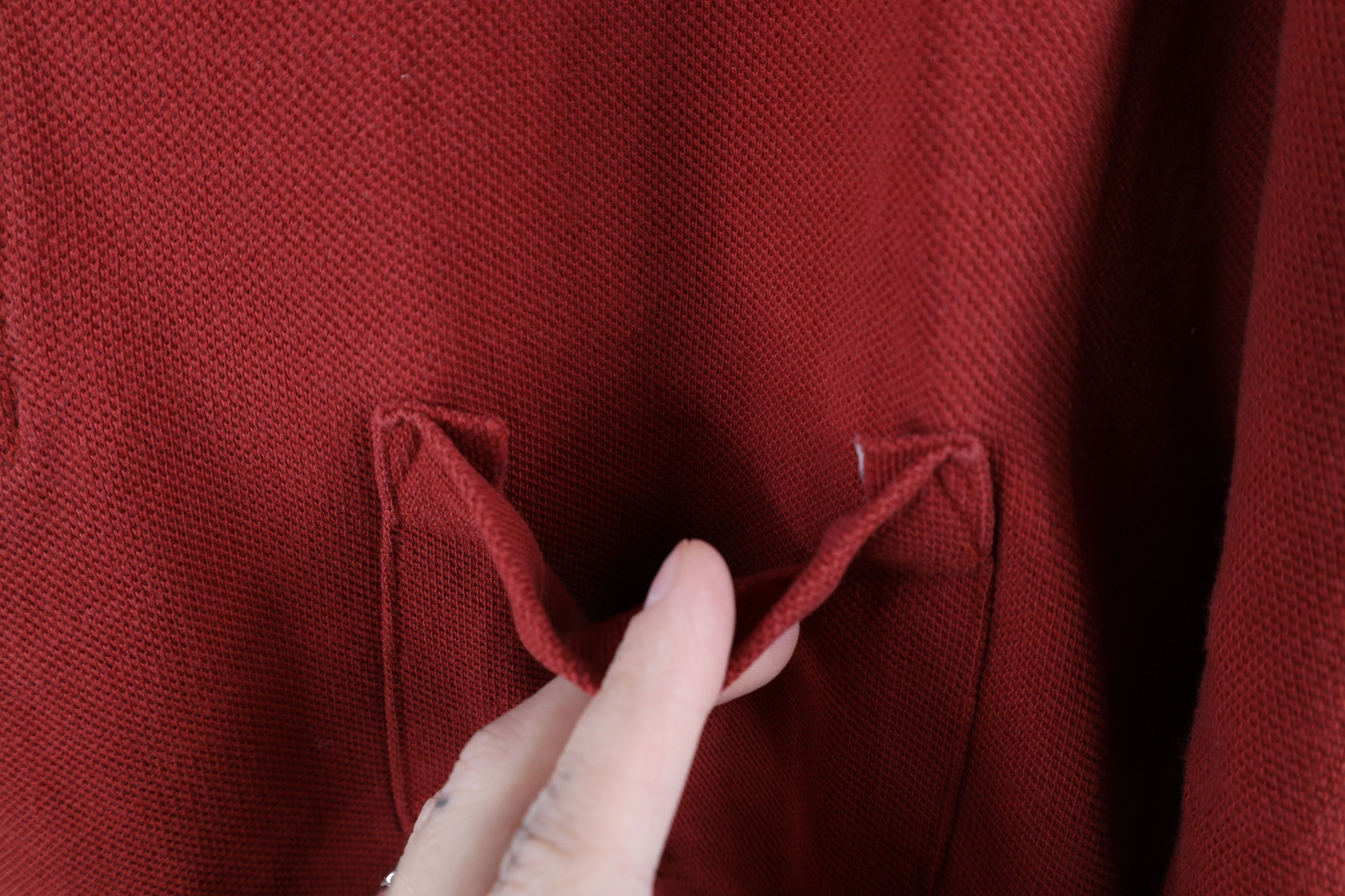 Lands' End × Vintage Vintage 90s Lands End Pique Cotton Pocket Polo Shirt Red USA Size US L / EU 52-54 / 3 - 5 Thumbnail