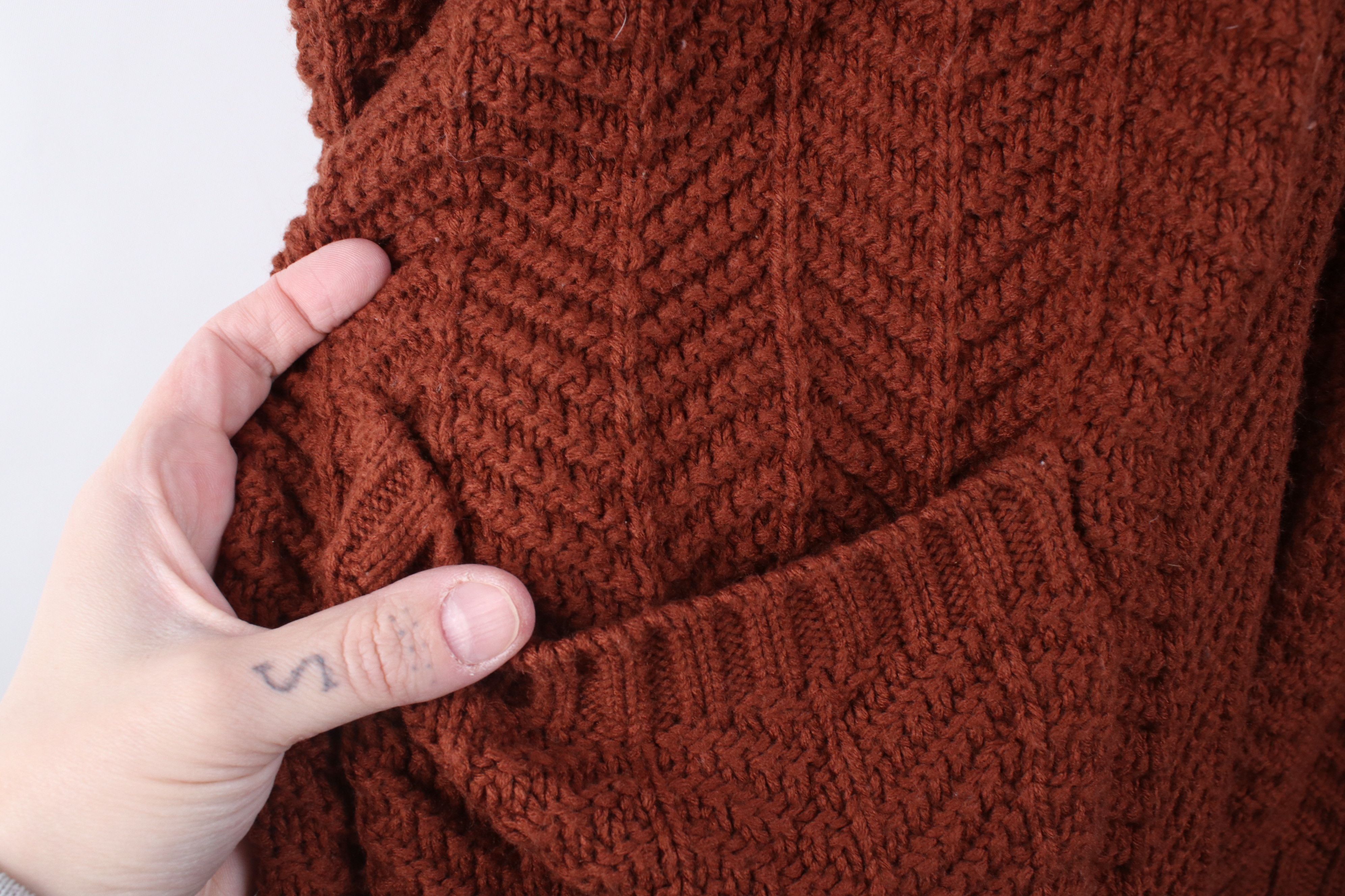 Vintage Anthropologie Moon & Madison Herringbone Knit Sweater Size S / US 4 / IT 40 - 4 Thumbnail