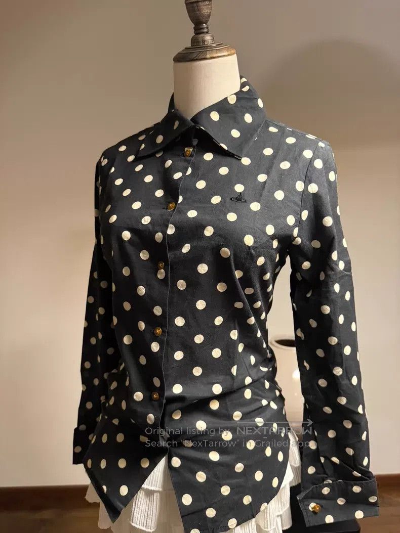 Vivienne Westwood Vivienne Westwood Black vintage polka dot shirt with black Size M / US 6-8 / IT 42-44 - 1 Thumbnail