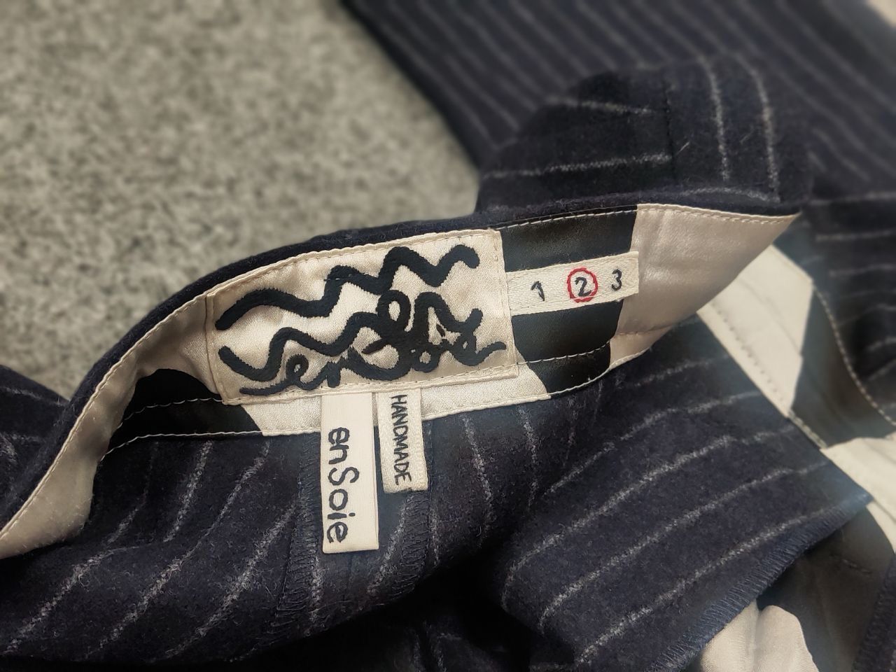 Other EnSoie Design Premium handmade wool Navy stripe Ankle Pants Size US 32 / EU 48 - 10 Thumbnail