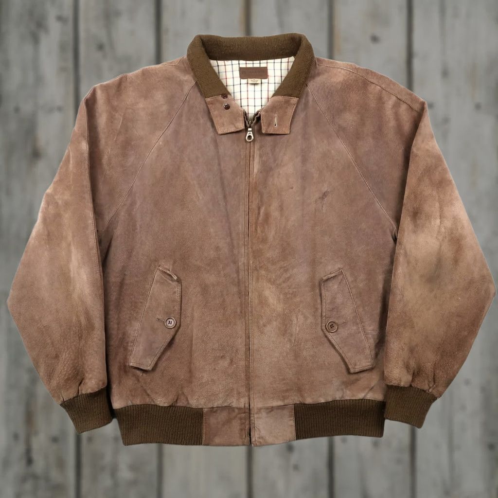 Pendleton Pendleton Mens Suede Leather Bomber Jacket Brown Full Zip Plaid Lined M Size US M / EU 48-50 / 2 - 1 Thumbnail