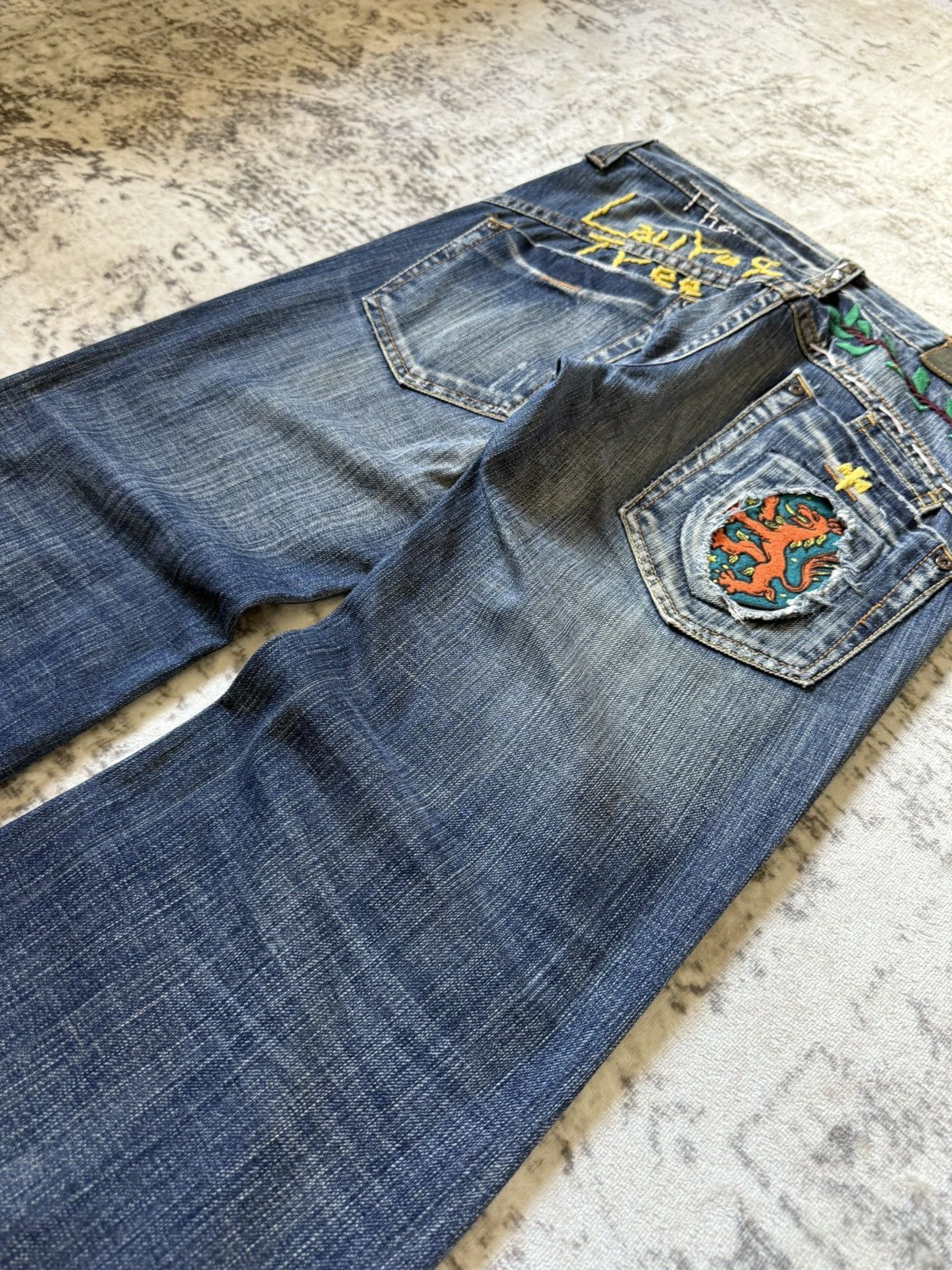 Japanese Brand Drive Jeans Japan Studded Embellishe Wide Leg Flared Jeans Size US 29 - 18 Thumbnail