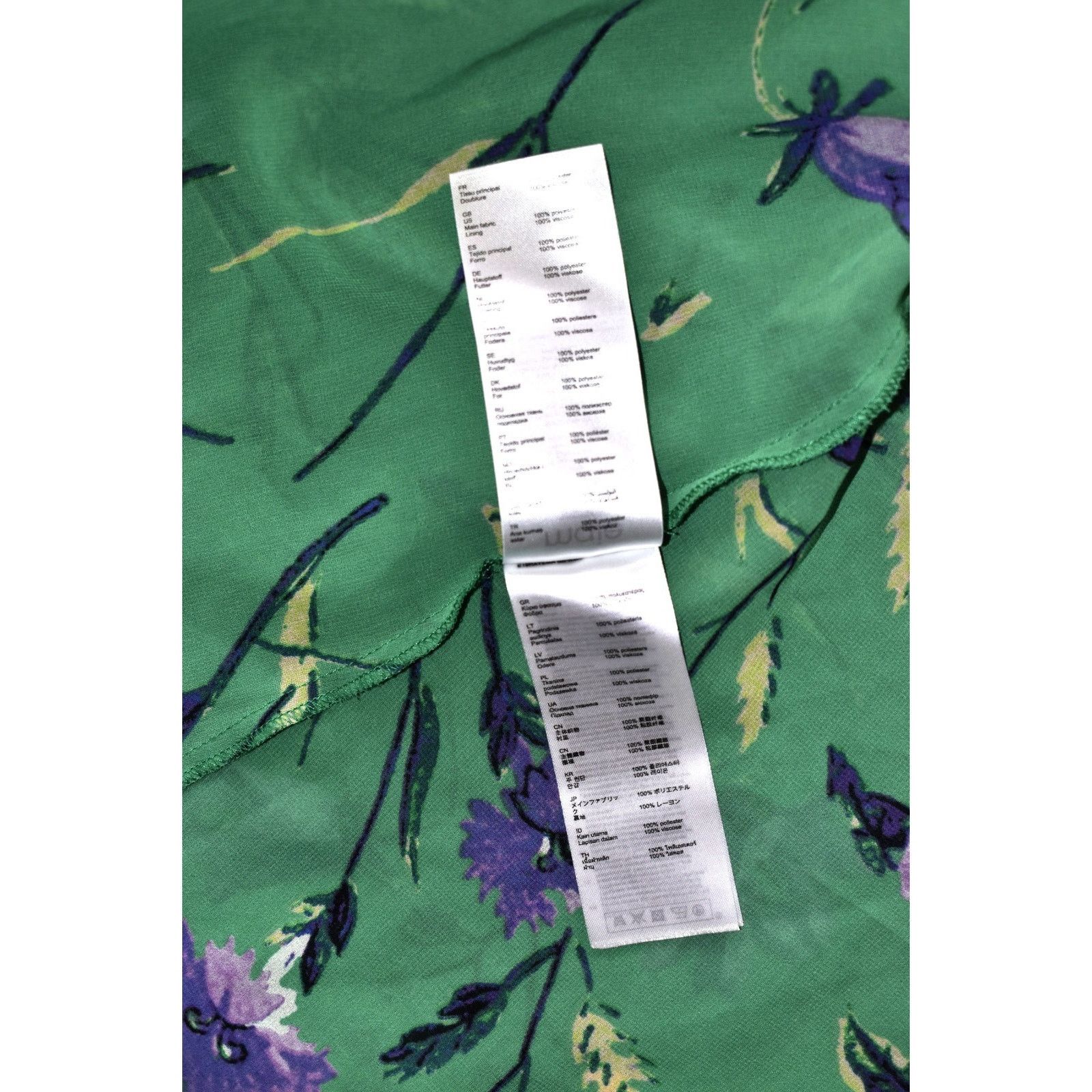 Maje MAJE Green Floral Slip Liner Handkerchief Hem Midi Dress S 1 Size S / US 4 / IT 40 - 10 Thumbnail