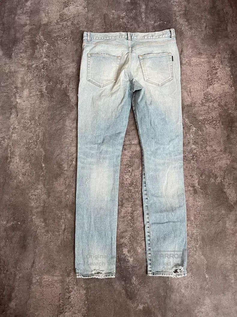 Saint Laurent Paris Saint Laurent Paris Light Blue Destroyed Cut-off Denim Pan Size US 32 / EU 48 - 2 Thumbnail