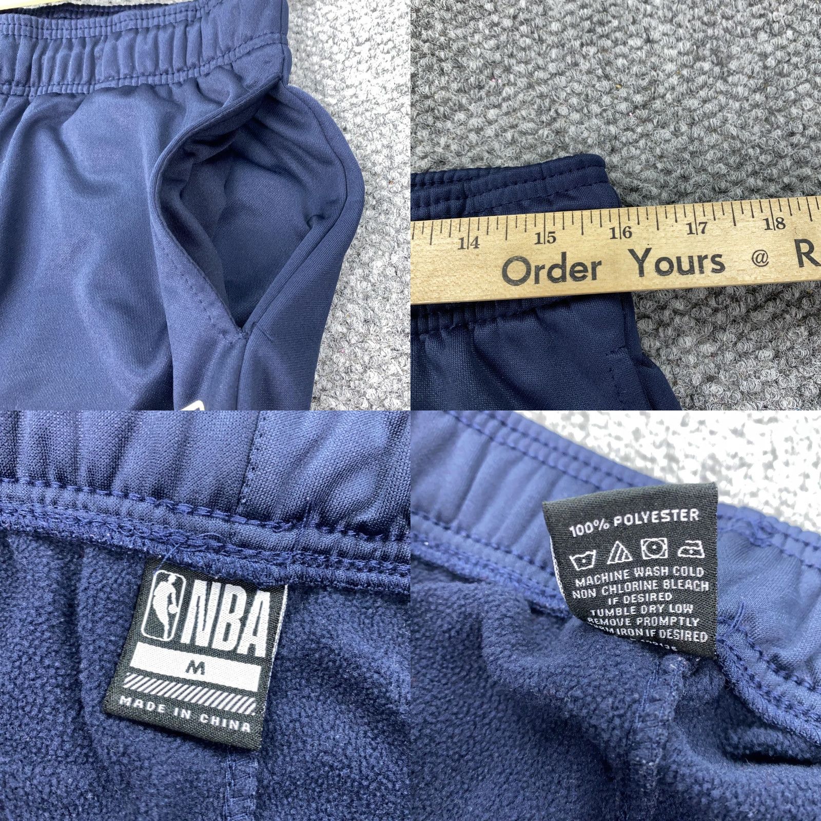 NBA VINTAGE NBA Pants Mens Medium Navy Blue Basketball Joggers Sweatpants Licensed Apparel Size US 31 - 8 Thumbnail
