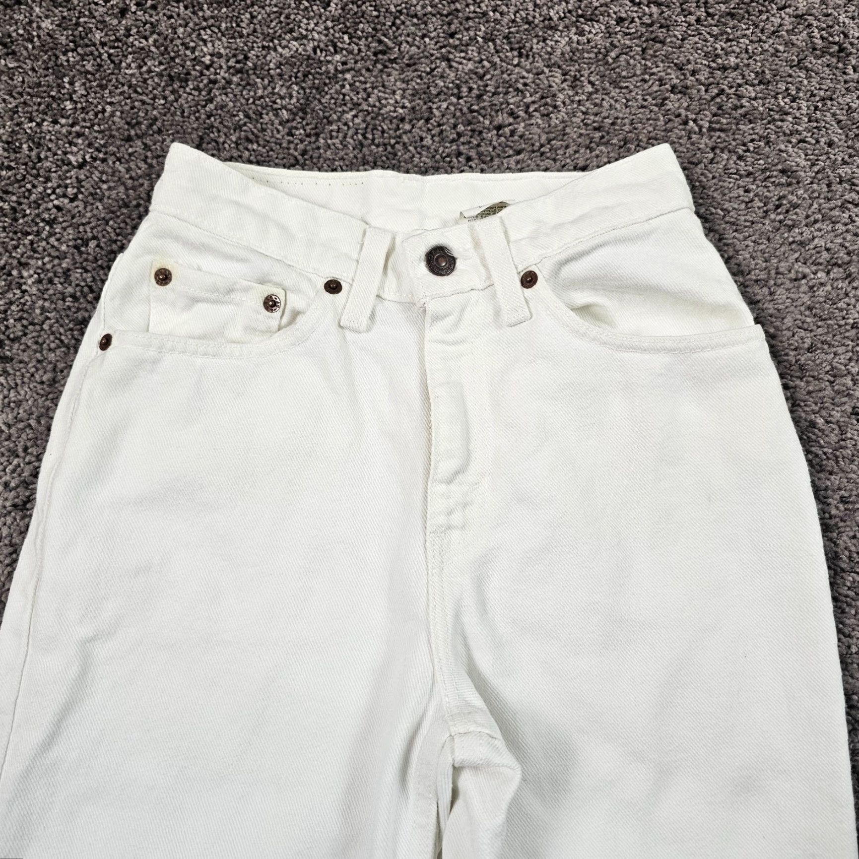 Levi's VINTAGE Levi's Jeans 512 Womens Slim White 1 High Rise Denim 21x26 USA Size 42" / US 20 - 2 Thumbnail