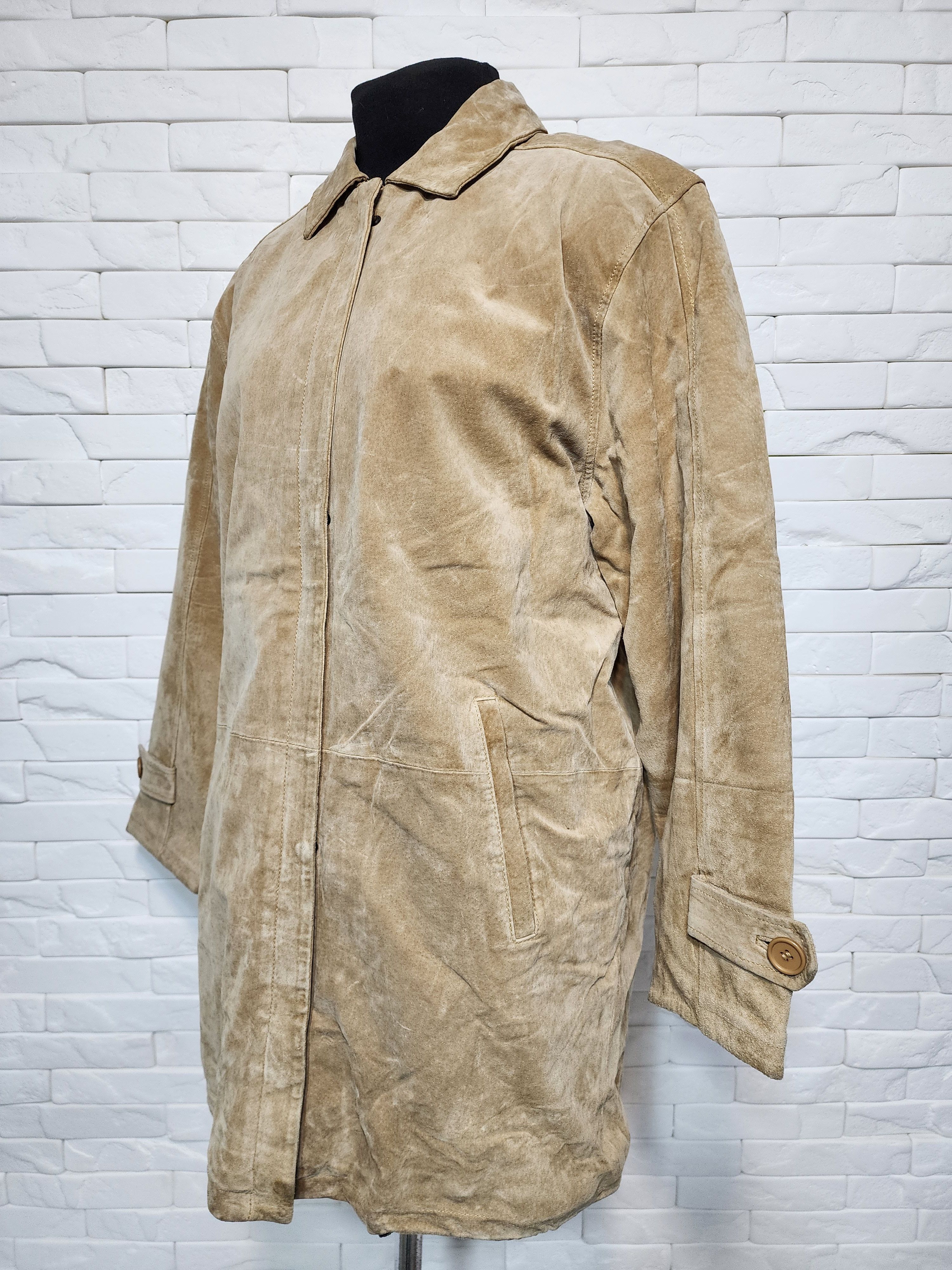 Genuine Leather Brown Suede Leather Jacket: Classic Design Size XL / US 12-14 / IT 48-50 - 2 Thumbnail