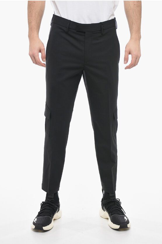 image of Neil Barrett Skinny Fit Nate Cargo Pants in Black, Men's (Size 32)