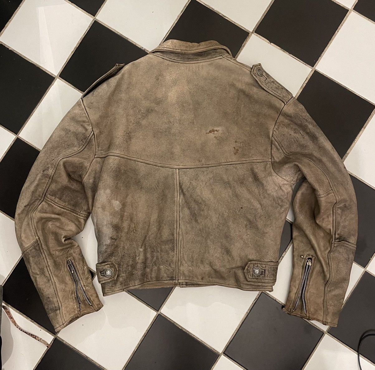 Vintage Vintage A.M.I. London Perfecto Leather Jacket – Rare Piece Size US XL / EU 56 / 4 - 6 Thumbnail