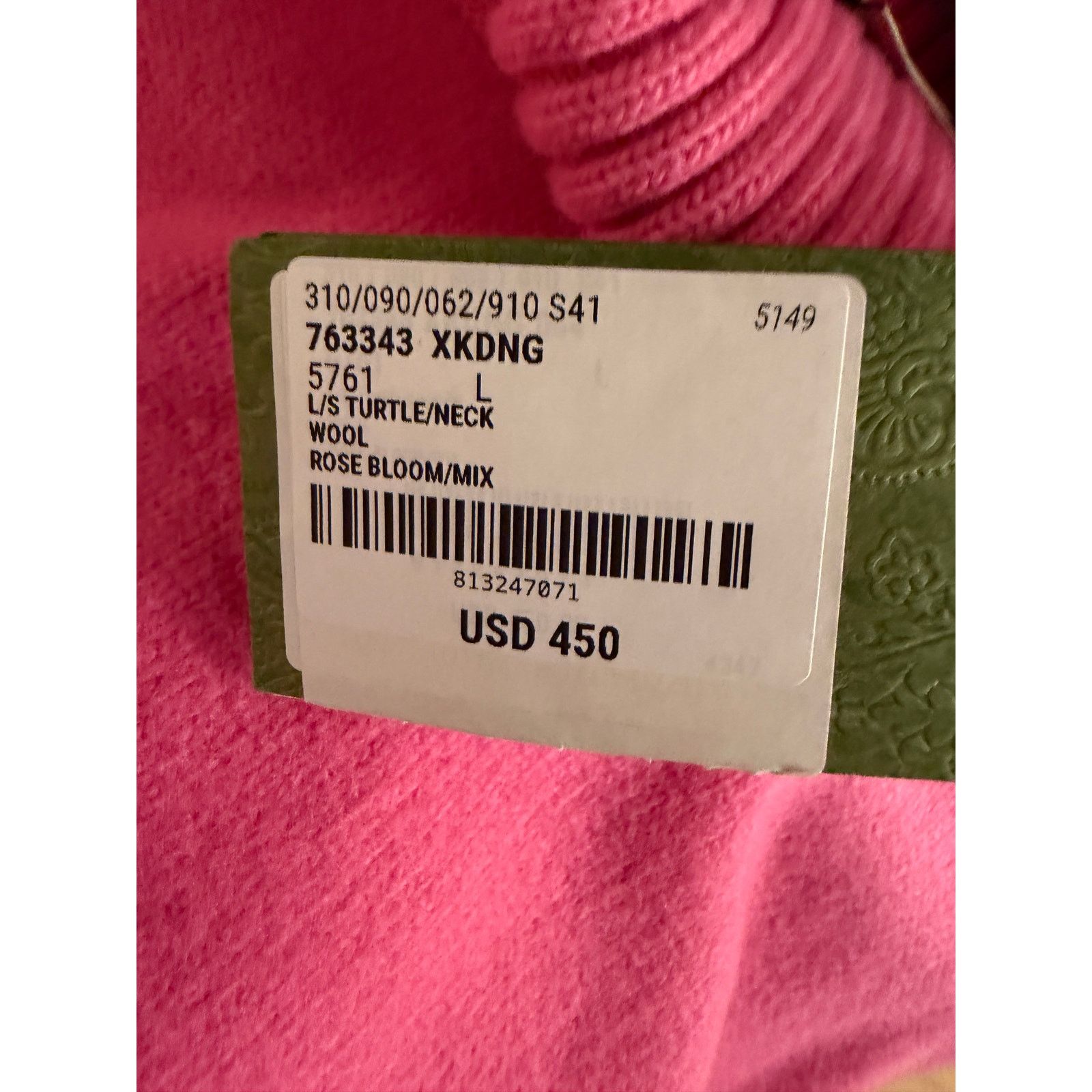 Gucci Gucci NWT Men's Logo Rose Bloom Wool Tab TurtleNeck Jumper Size US L / EU 52-54 / 3 - 7 Thumbnail