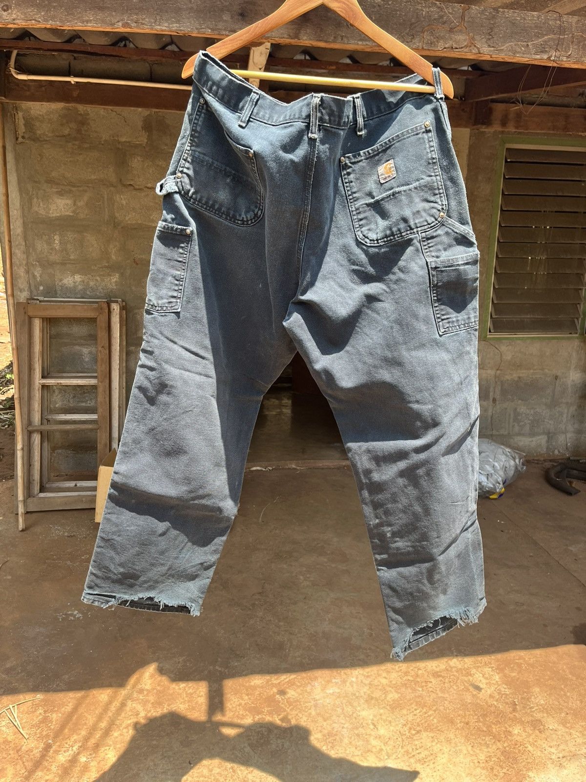 Vintage Thrashed Carhartt Double Knee Fade Black Distressed Size US 38 / EU 54 - 6 Thumbnail