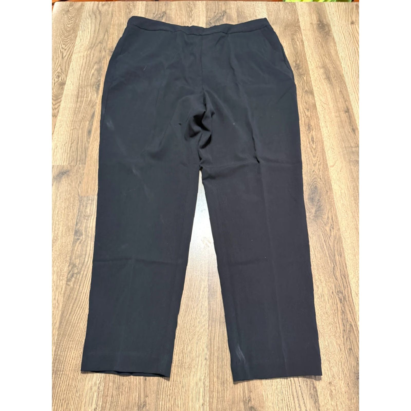Vintage VINTAGE? No. Time & Tru Pants Women's XL Black Pull On High Rise Straight Leg Pants Size 40" / US 18 - 2 Thumbnail