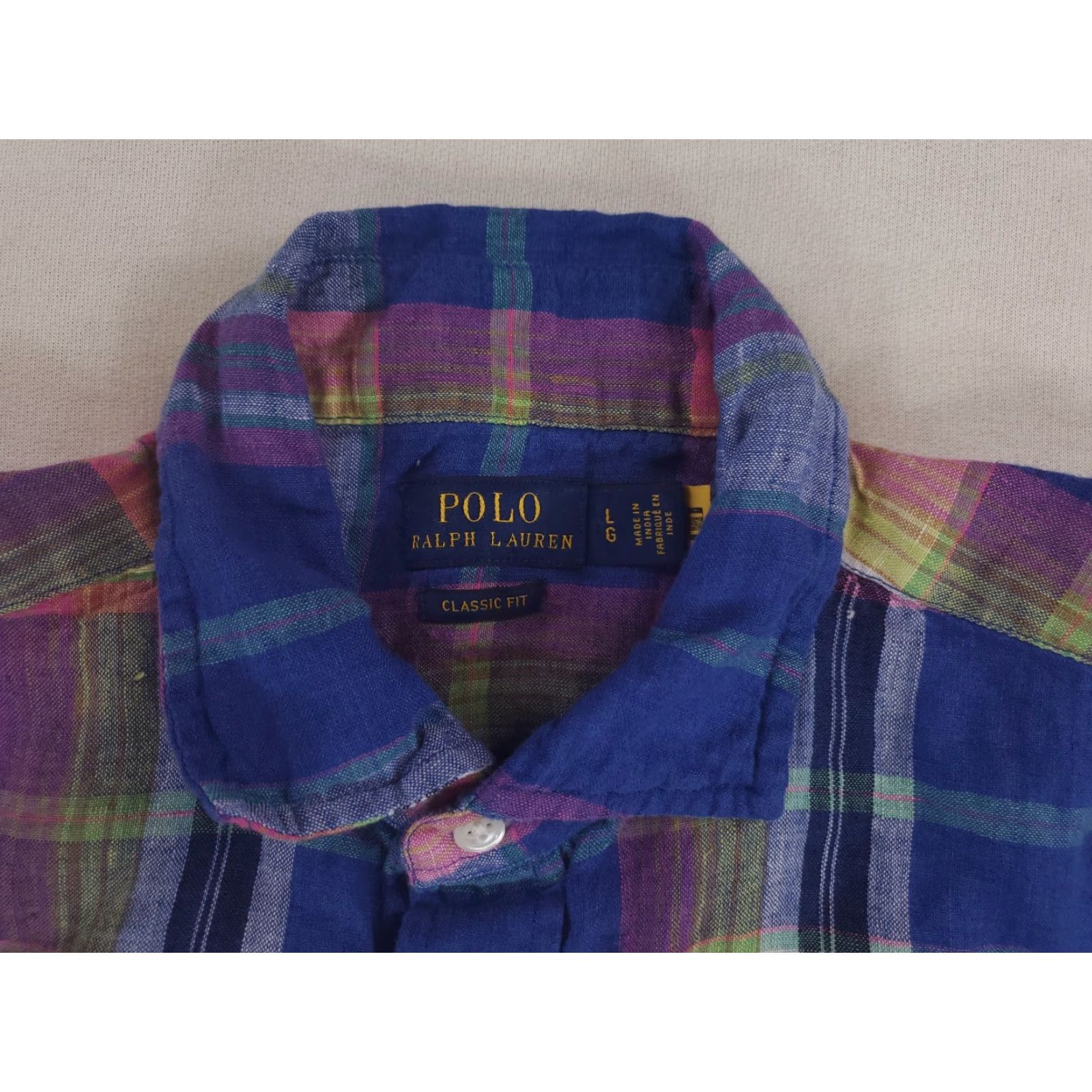 Polo Ralph Lauren Polo Ralph Lauren Plaid Linen Button-Up Shirt Mens L Long Sleeve Multicolor Classic Fit Size US L / EU 52-54 / 3 - 2 Thumbnail