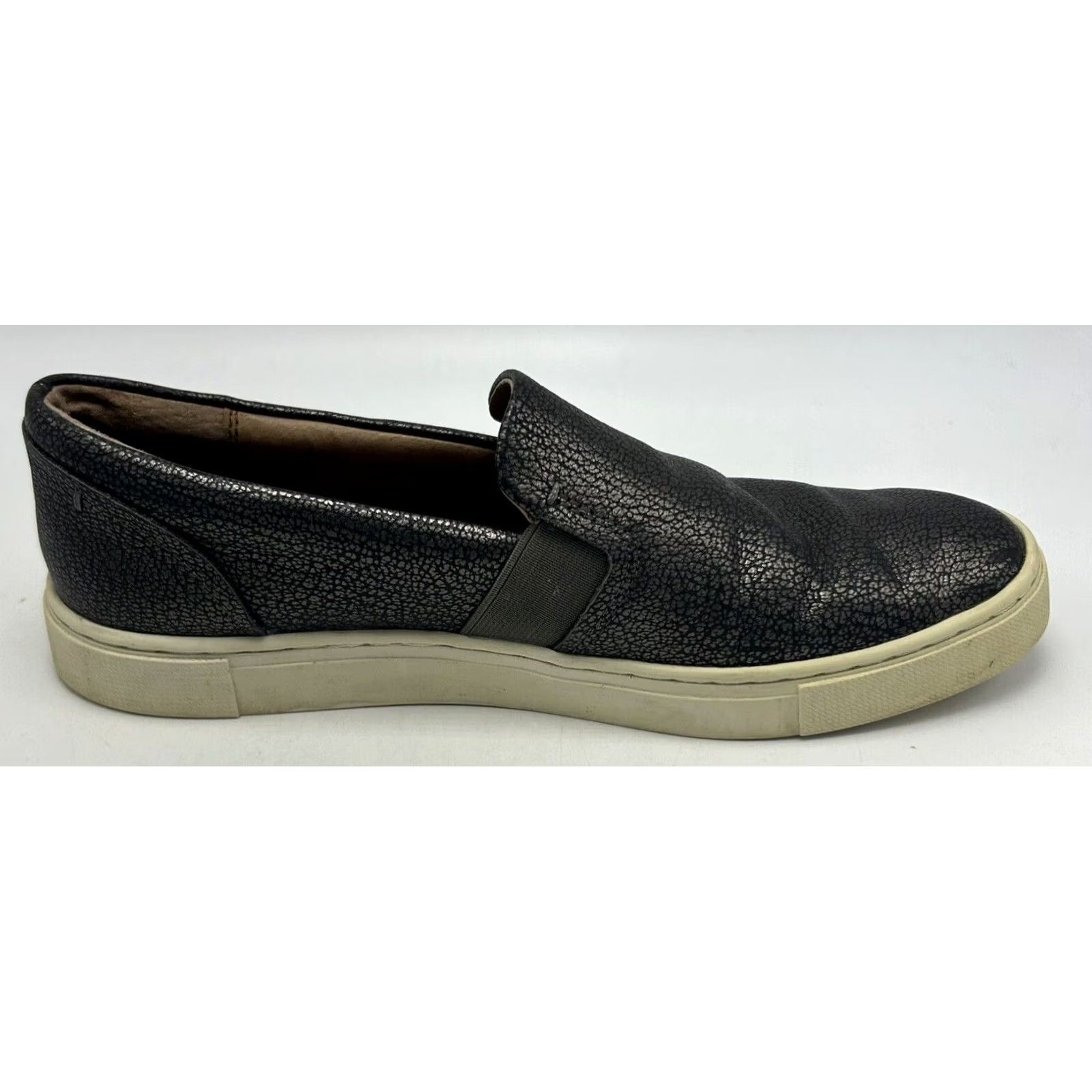 Frye Frye Womens 7.5 M Ivy Metallic Pewter Leather Comfort Casual Slip On Sneakers Size US 8 / IT 38 - 2 Thumbnail