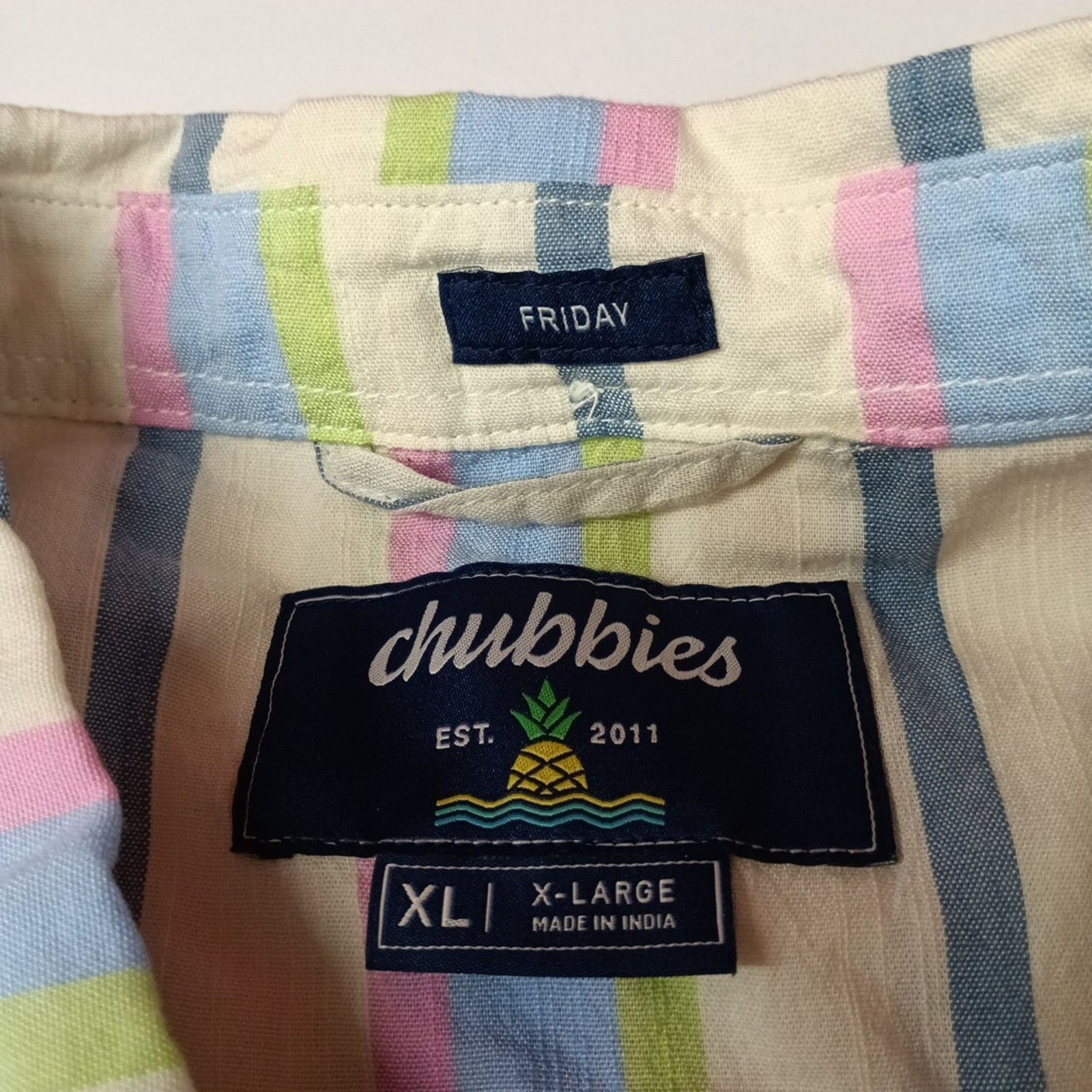 Chubbies Chubbies Soft Serve Friday Shirt Men's XL Striped Multicolor Size US XL / EU 56 / 4 - 3 Thumbnail