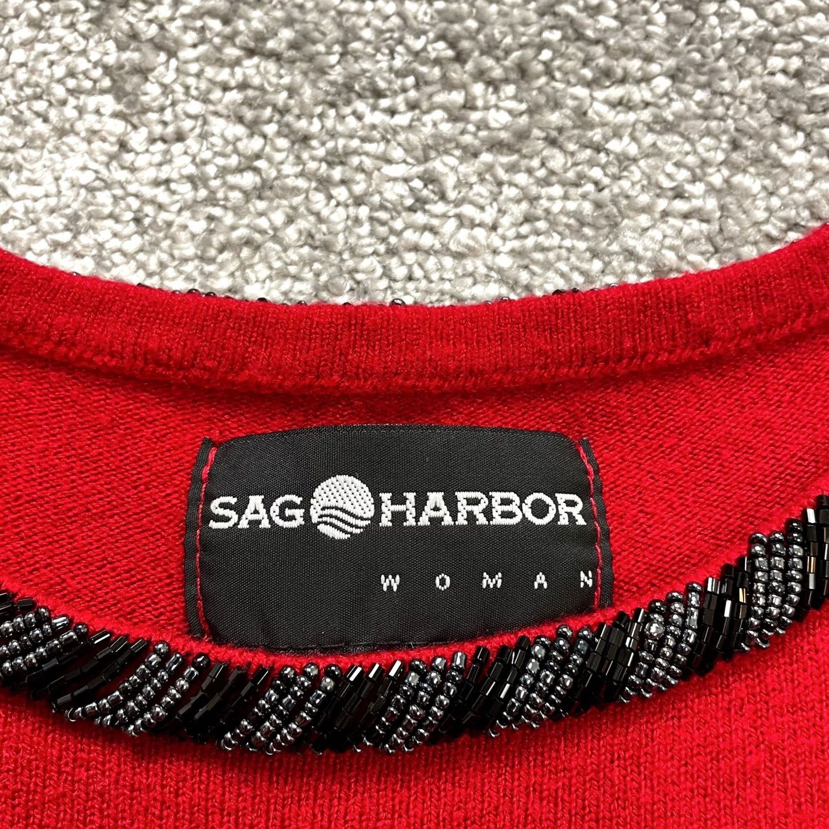 Vintage VINTAGE Sag Harbor Sweater Womens 2X Red Short Sleeve Navy? No—Red Short Sleeve Pullover Beaded Crew Neck Sag Harbor Womens 2X Sweater Size XXL / US 16-18 / IT 52-54 - 7 Thumbnail