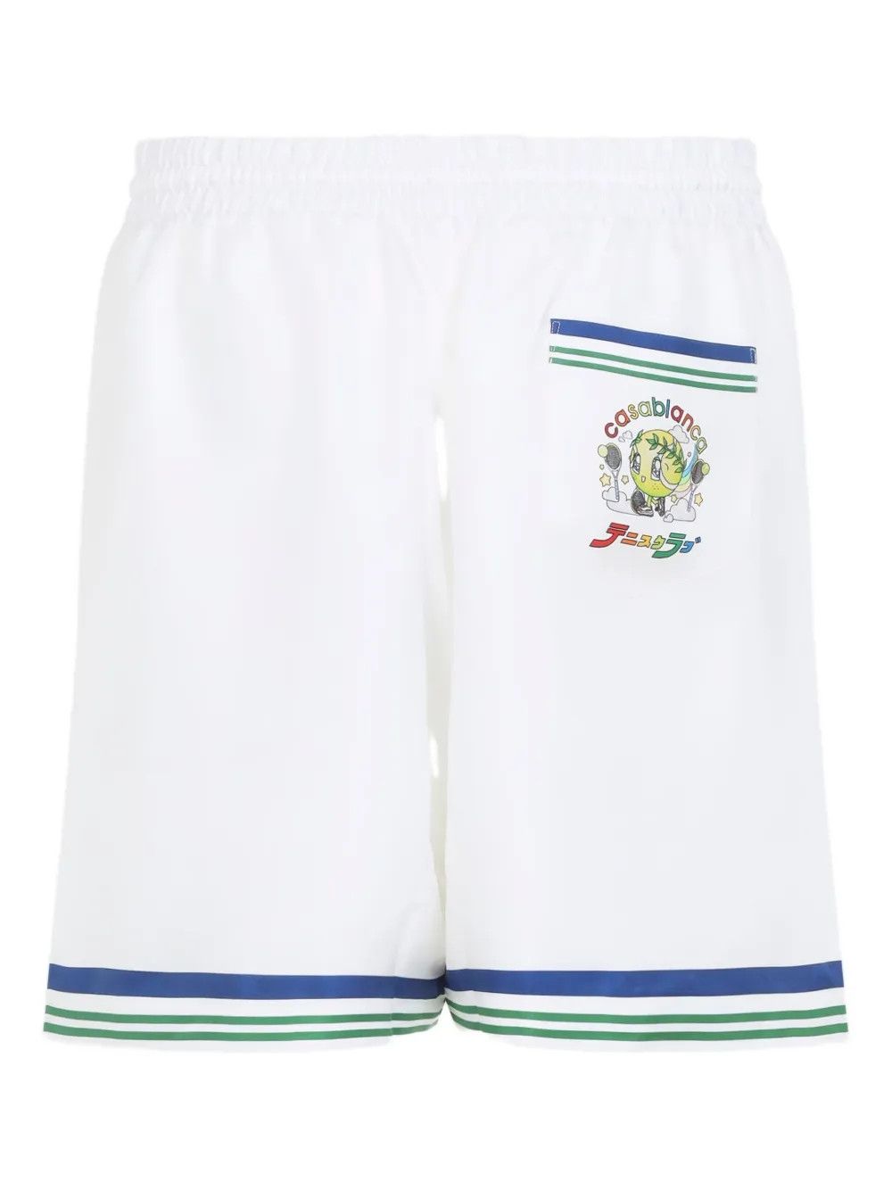 Casablanca Casablanca "Tennis Mascot" Silk Drawstring White Shorts Size US 34 / EU 50 - 1 Preview
