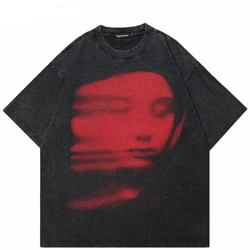 VIBE Black T-shirt Washed Red Face Size US XL / EU 56 / 4 - 1 Thumbnail
