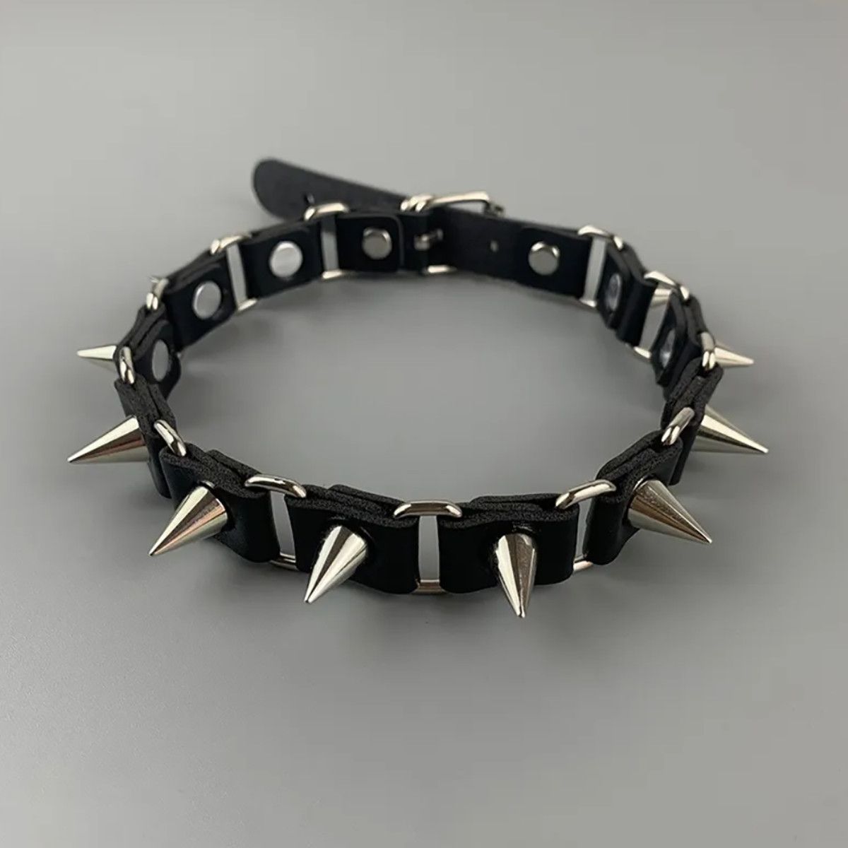 Jewelry Riveted Leather Halloween Gothic Punk Collar Necklace Size ONE SIZE - 1 Thumbnail