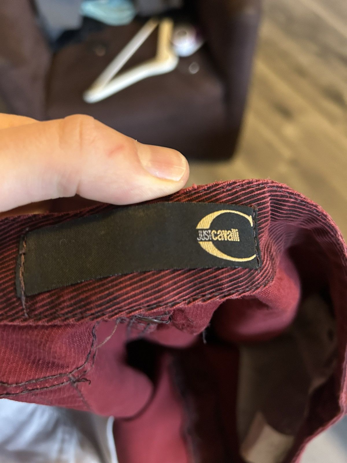 Just Cavalli Just Cavalli Distressed Burgundy Jeans Size US 32 / EU 48 - 11 Thumbnail