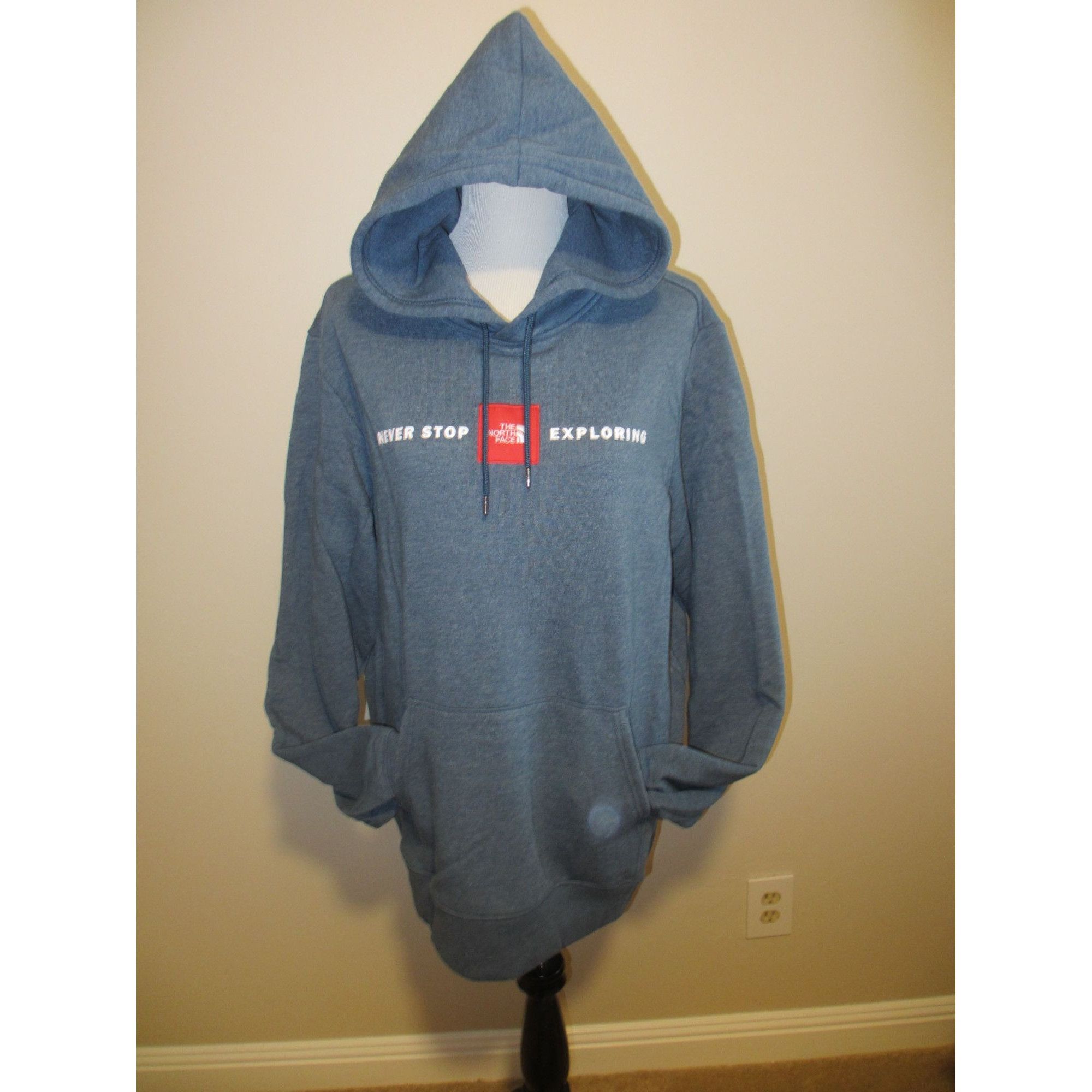 The North Face The North Face Mens Blue Pullover Hoodie With "Never Stop Ex Size US L / EU 52-54 / 3 - 1 Thumbnail