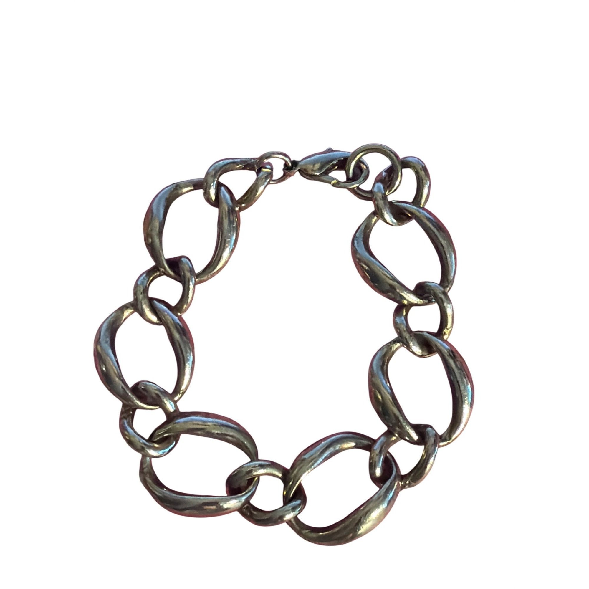 Other Silver Tone Chunky Chain Link Bracelet Lobster Clasp 8" Laye Size ONE SIZE - 2 Thumbnail