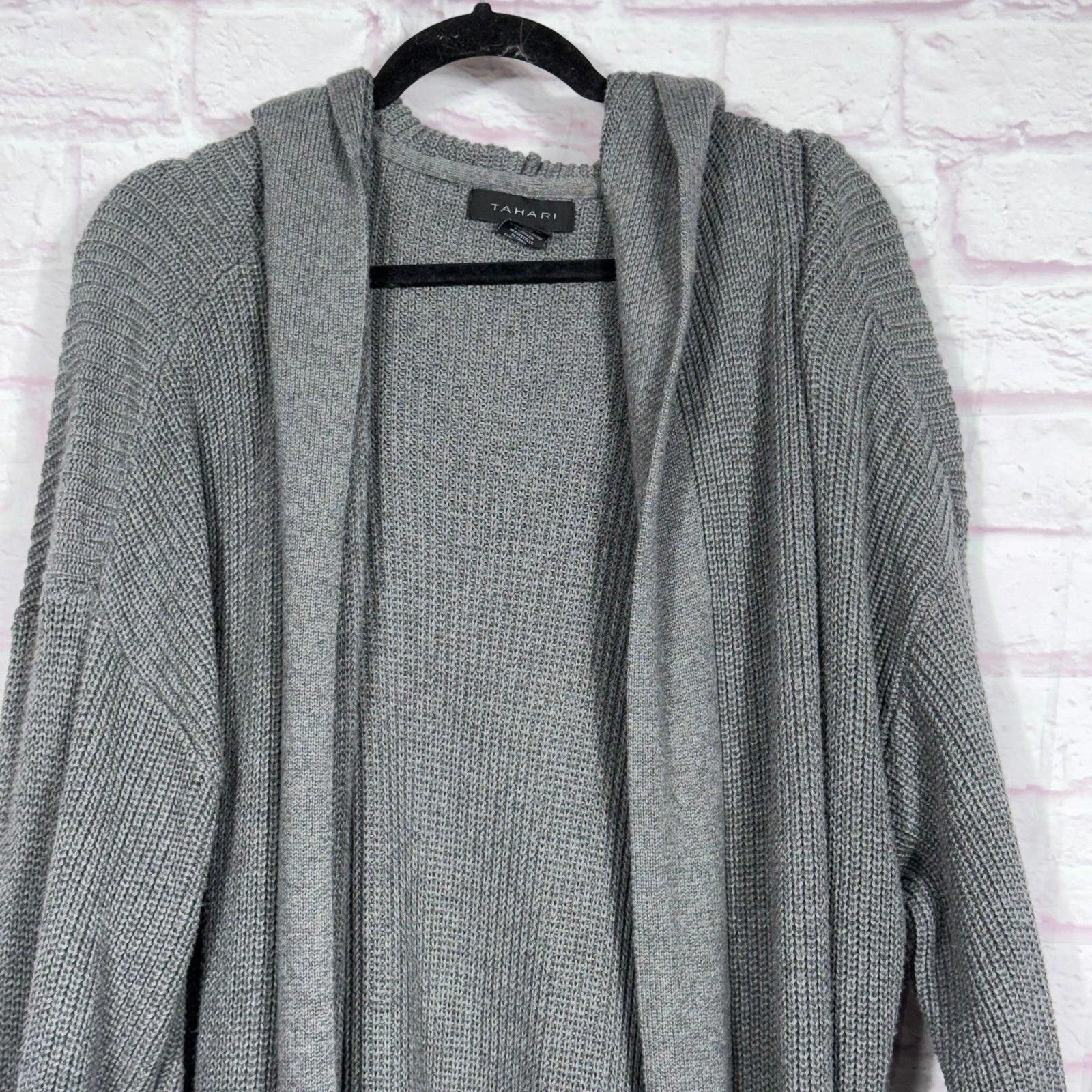 Elie Tahari Tahari Women's 3X Plus Size Hooded Open Front Cardigan Size 3XL / US 20-22 - 2 Thumbnail